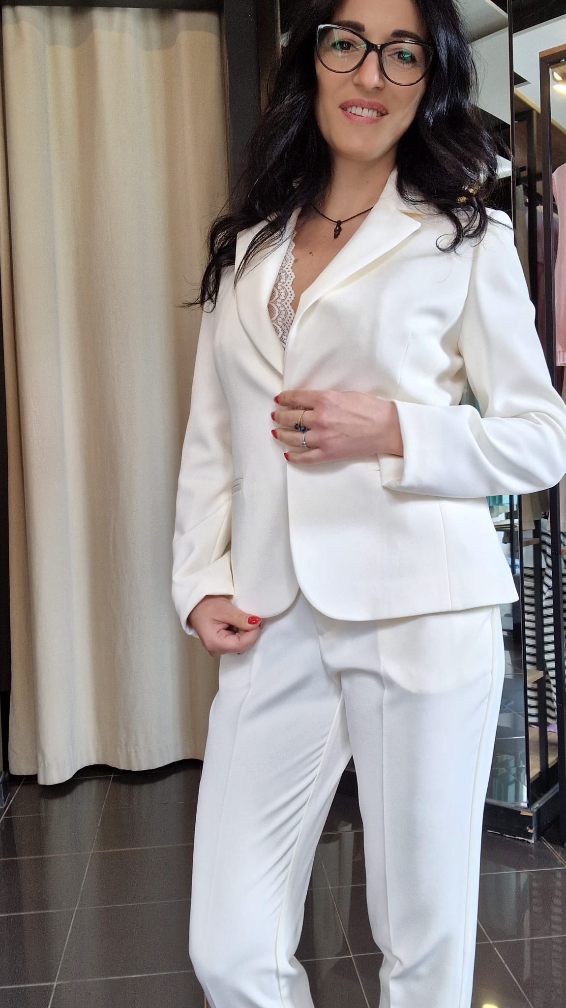 Tailleur (giacca + pantalone) color burro 486