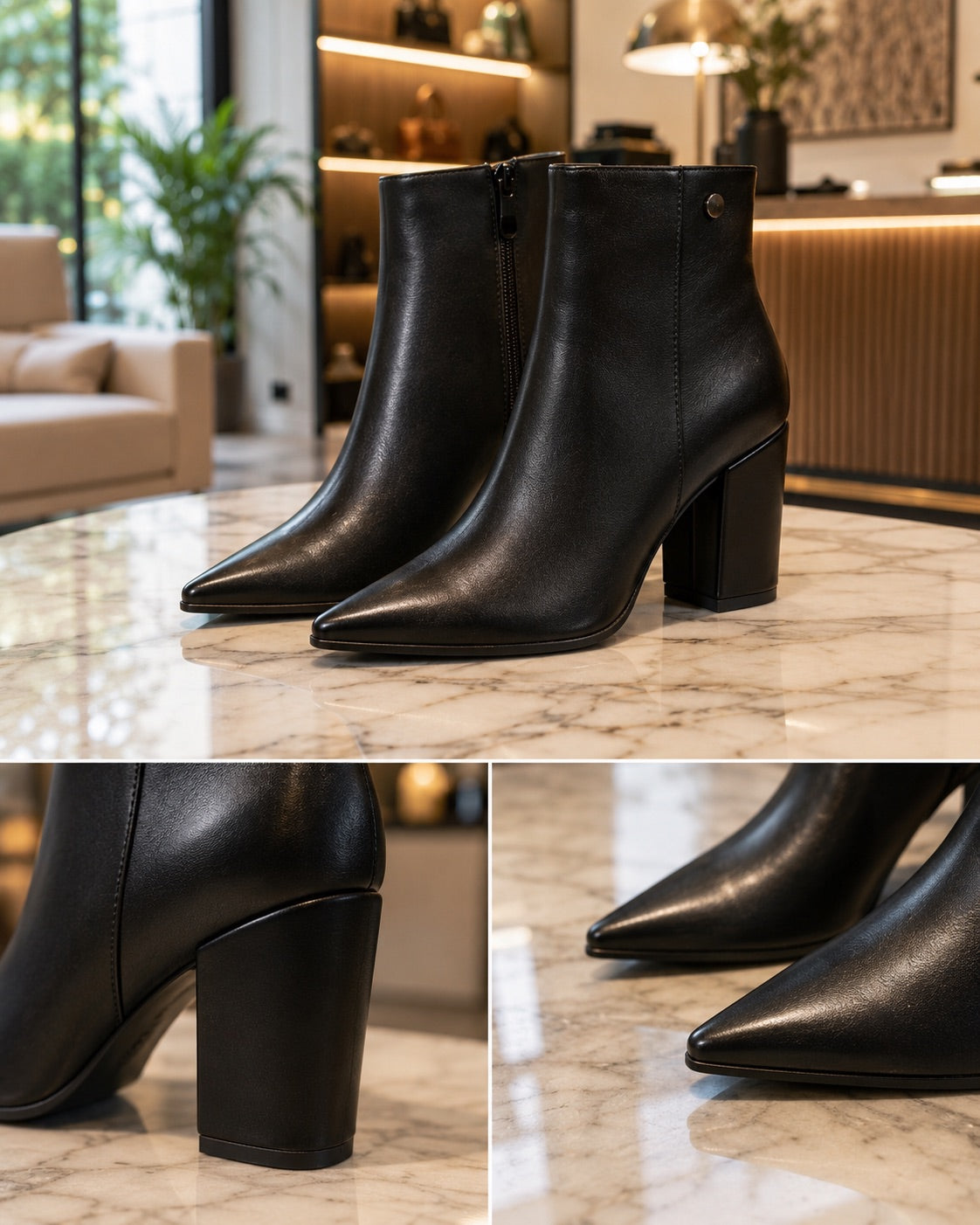 Tronchetto in similpelle nero