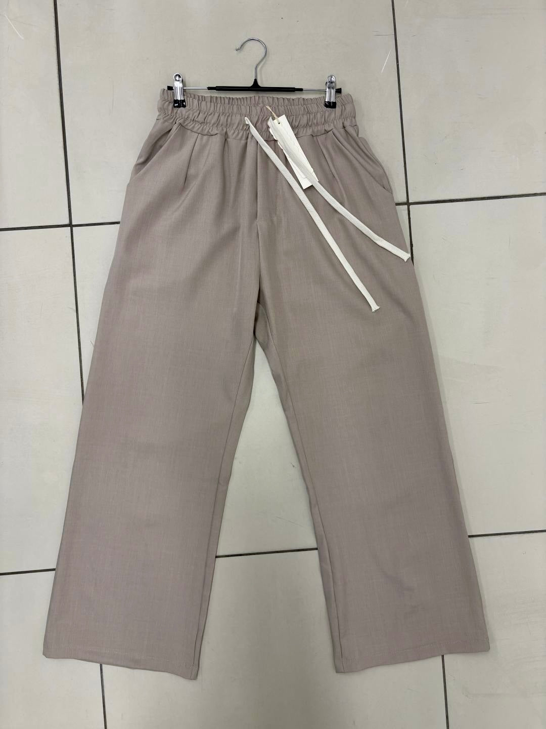 Pantalone beige con coulisse in vita 2348