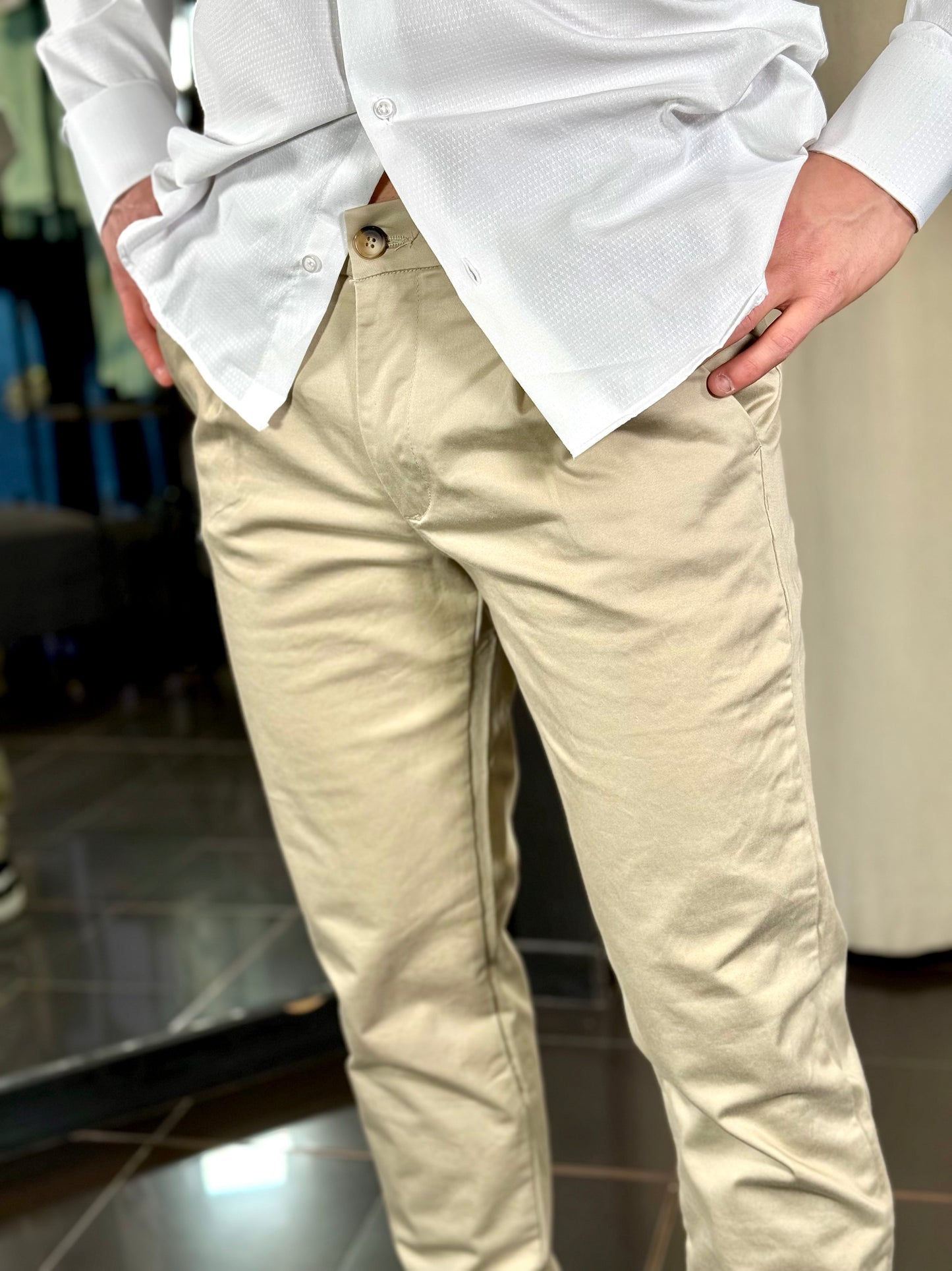 Pantalone Slim beige 119