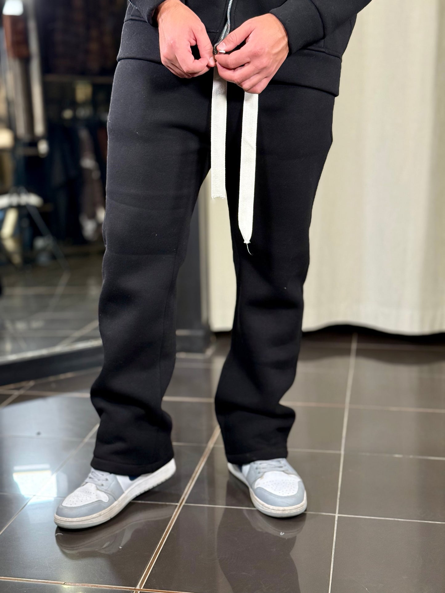 Completo tuta (felpa + pantalone) nera 2315