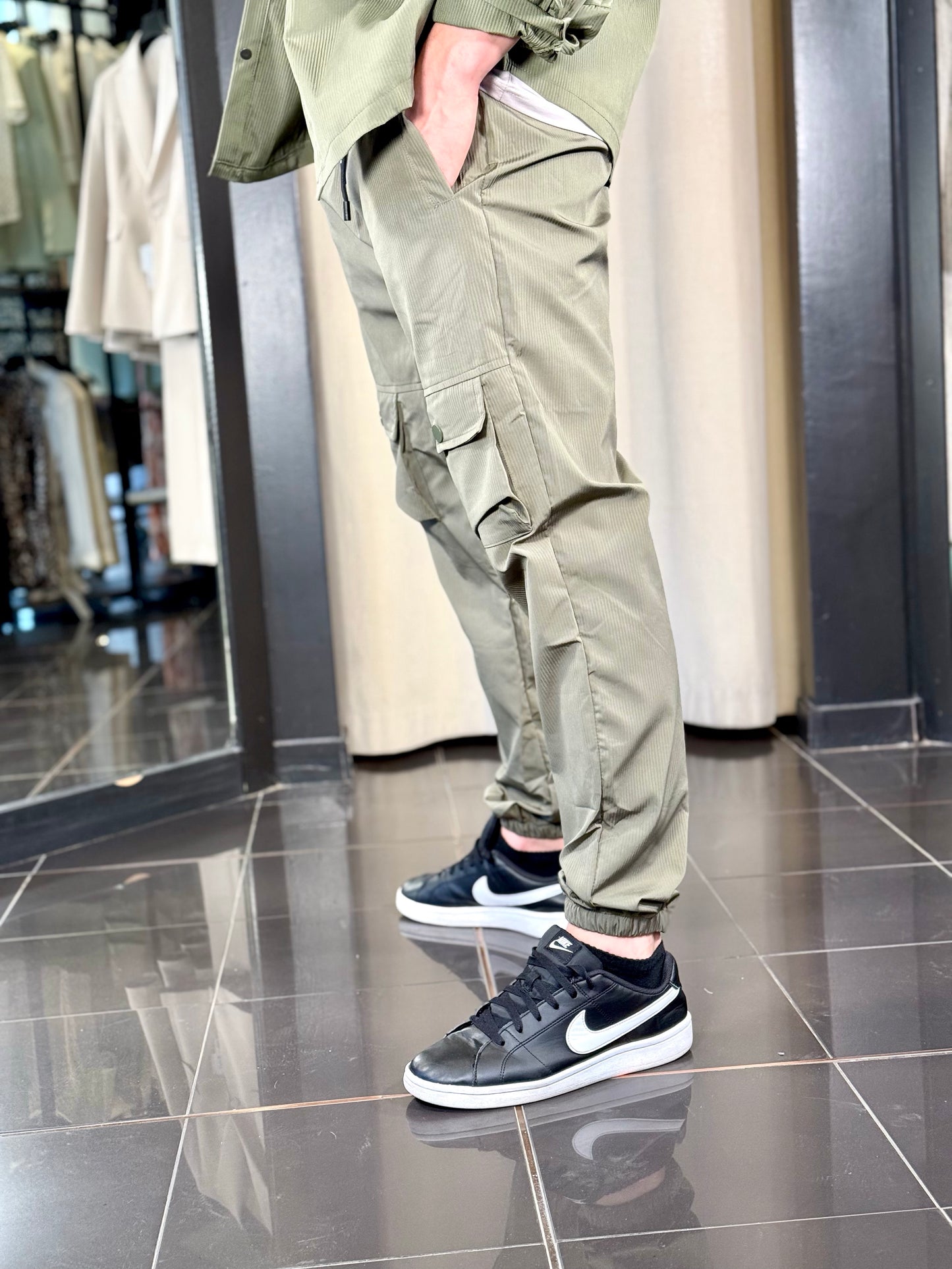 Completo verde militare(camicia + pantalone) 091