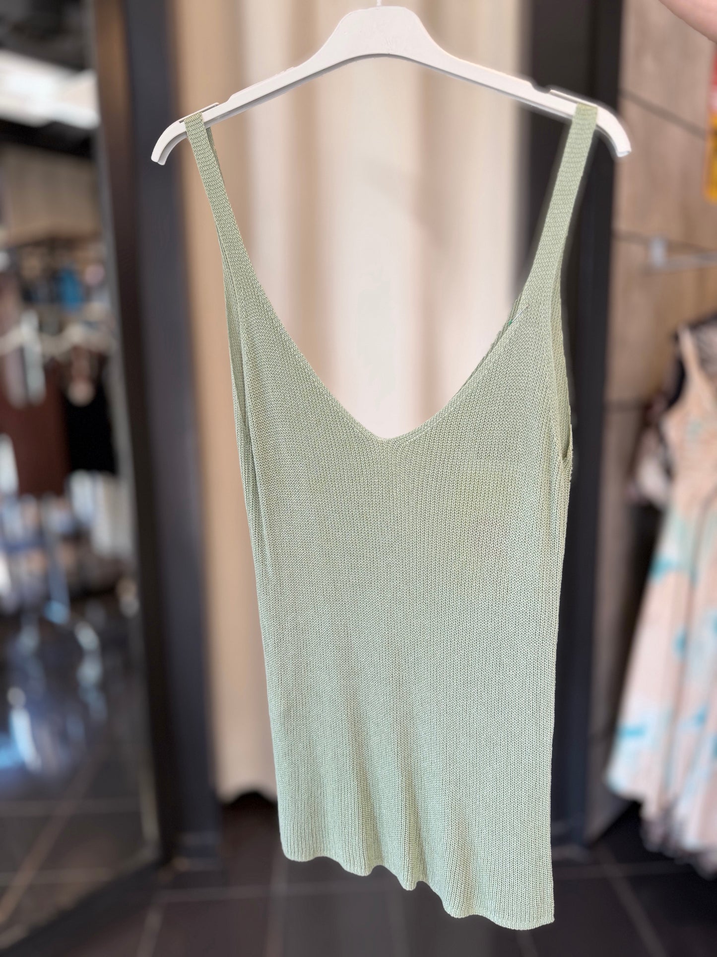 Canottiera in maglia verde in taglia unica 2943
