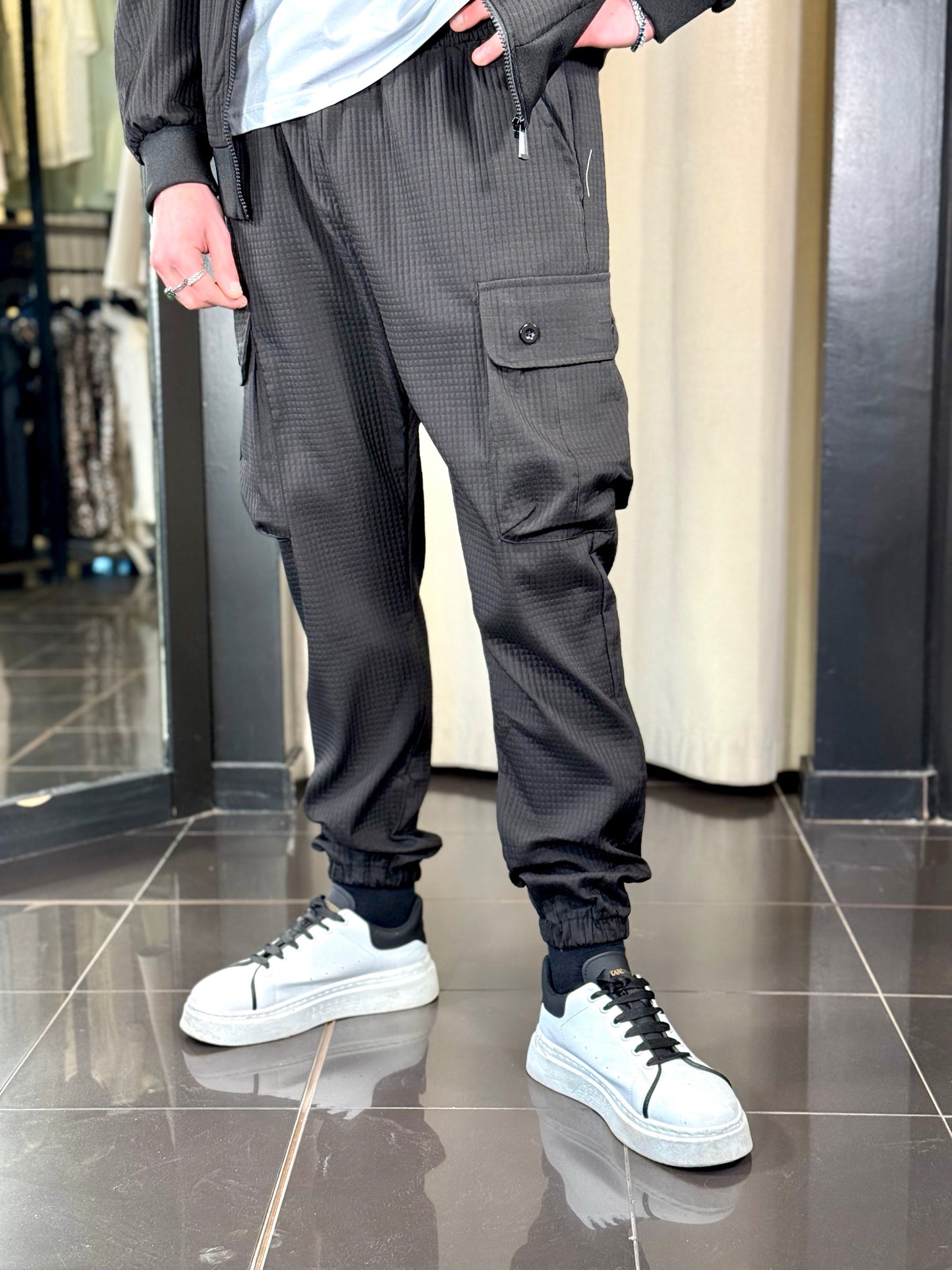 Completo tuta nero (felpa + pantalone) 094