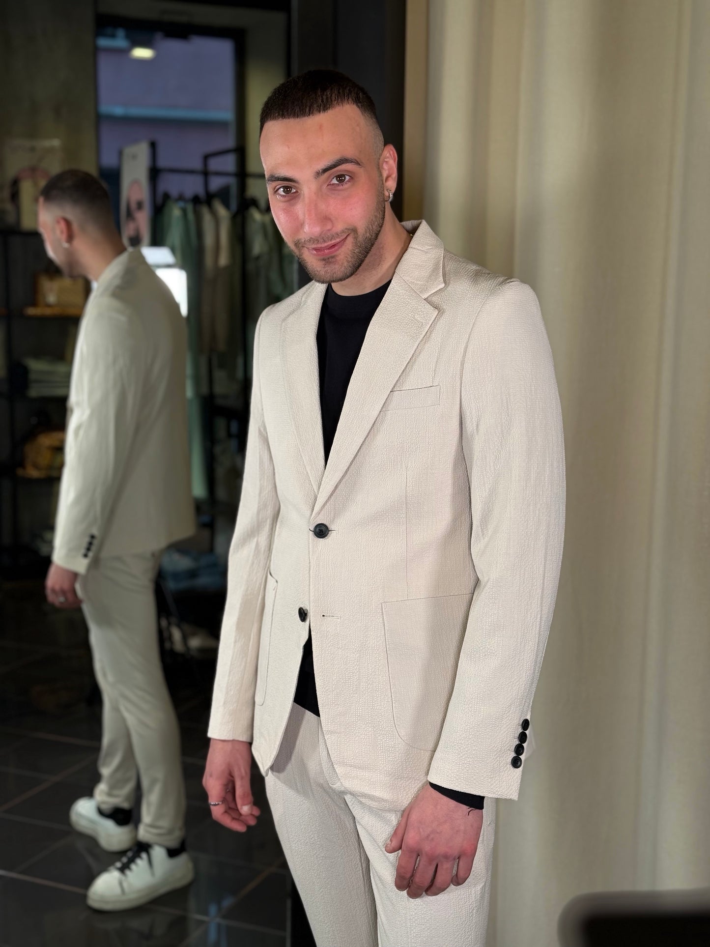 Giacca monopetto beige 390