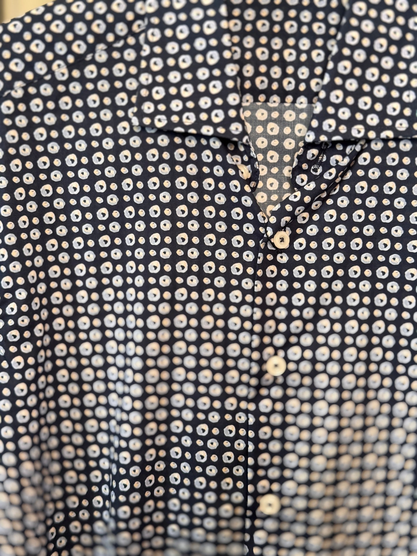 Camicia blu in fantasia 2614