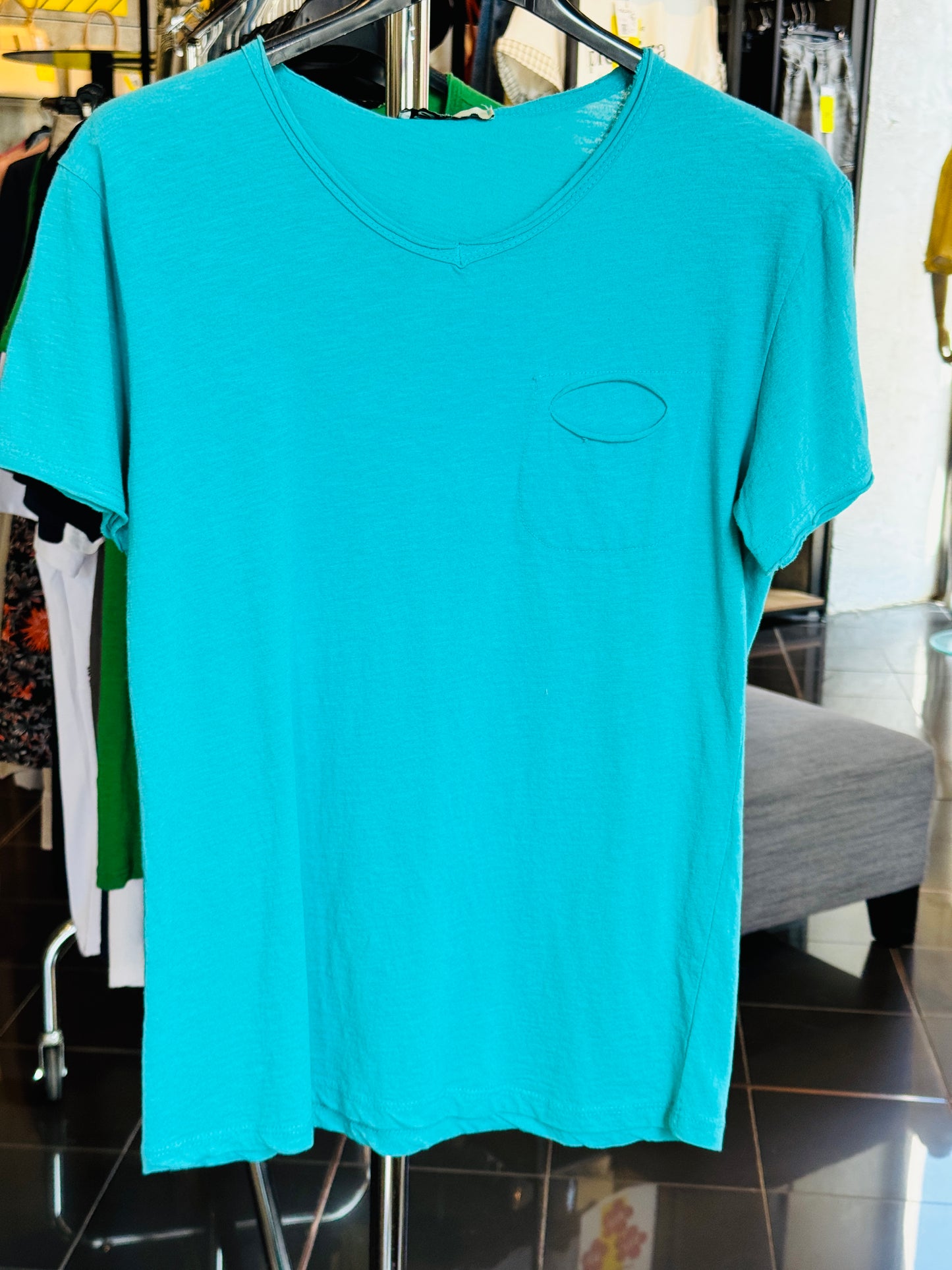 T-shirt girocollo basica verde acqua