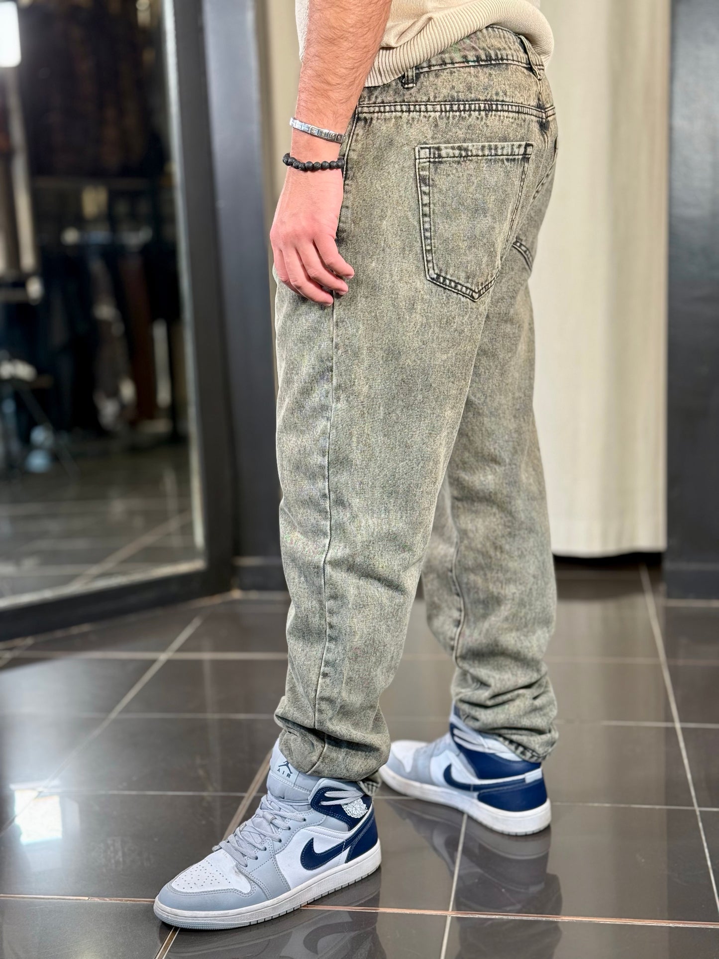 Jeans baggy grigio beige 2091