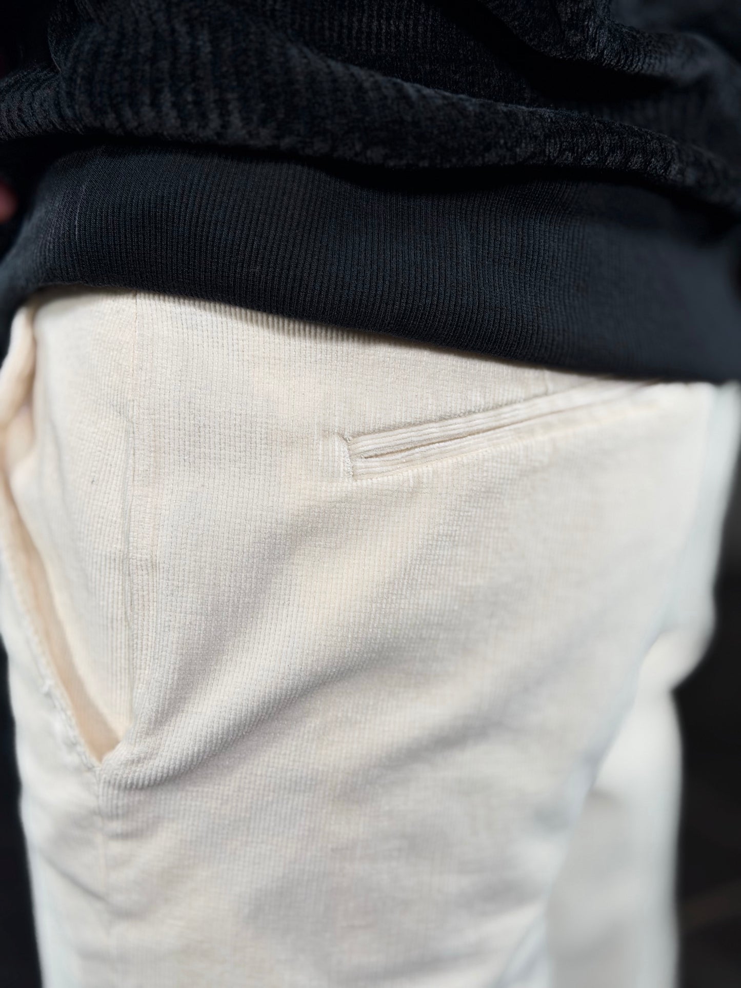 Pantalone velluto a coste bianco 2512