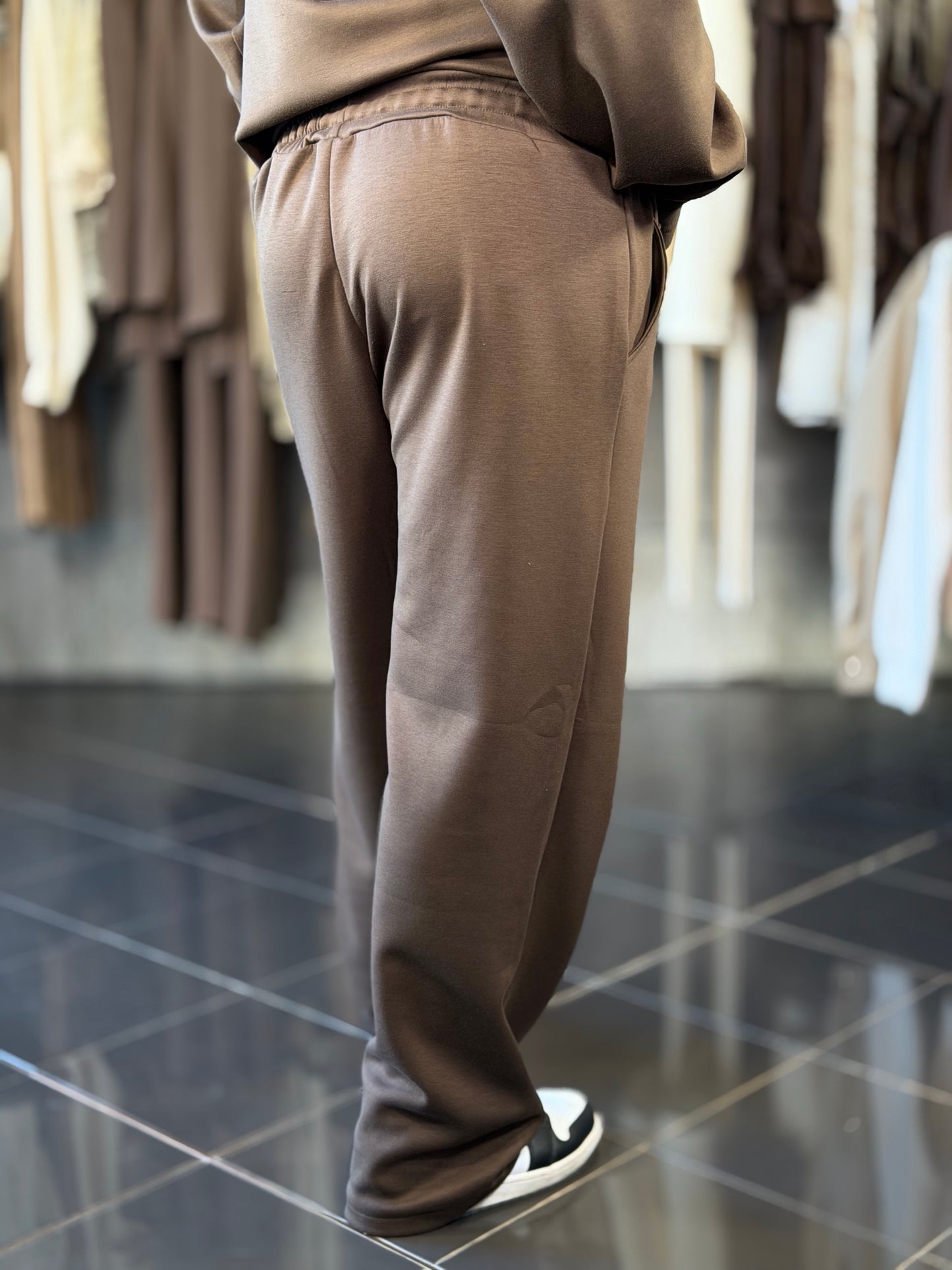 Completo tuta (felpa + pantalone) marrone 2283