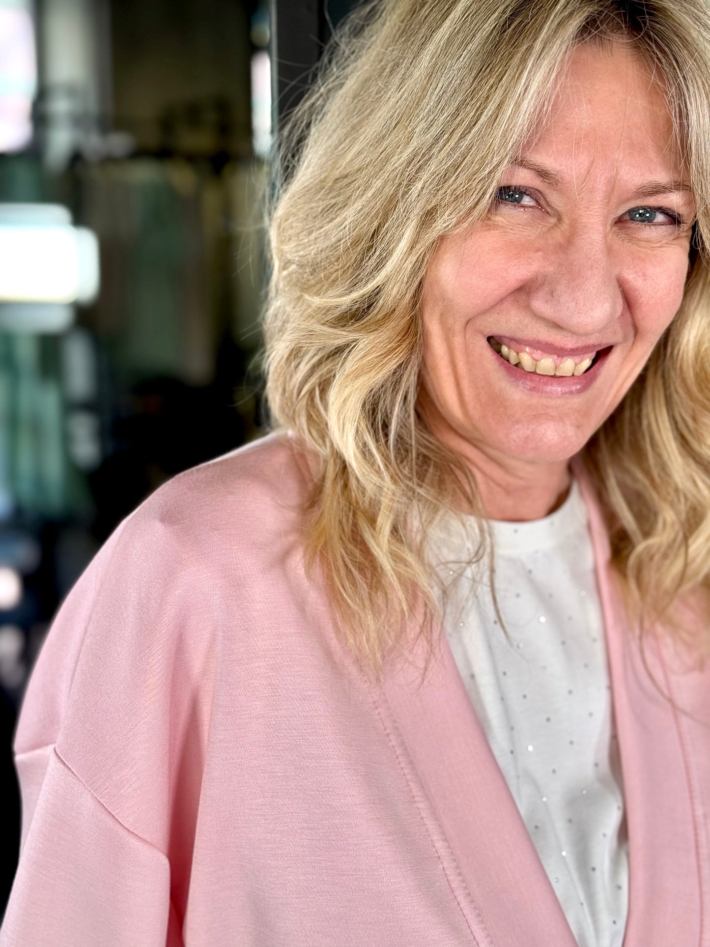 Felpa a cardigan rosa in taglia unica 198