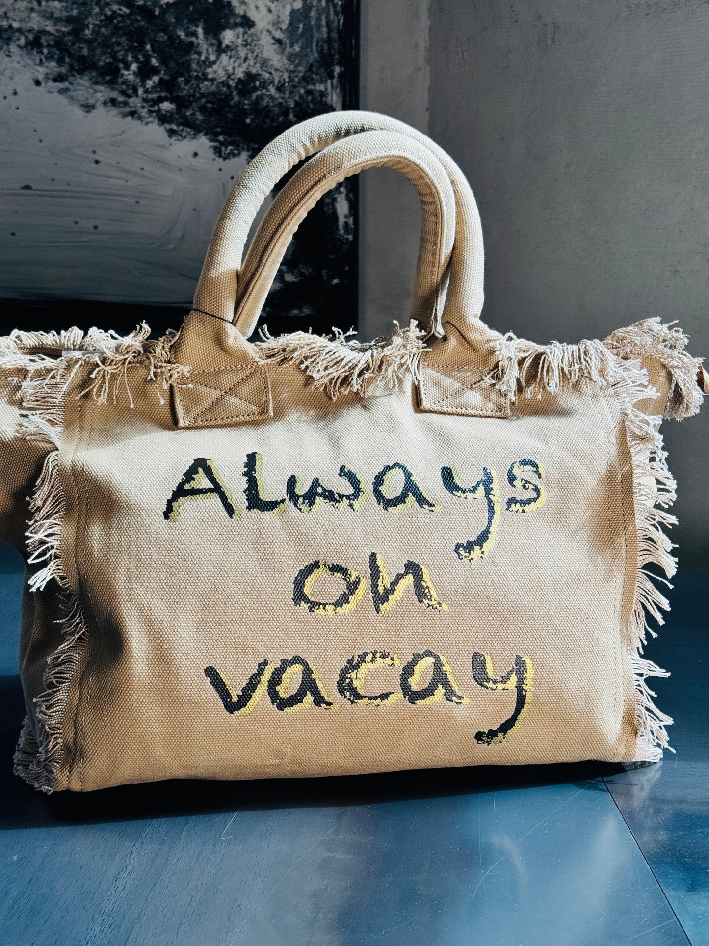 Maxi bag corda con frange e tracolla all’interno 256