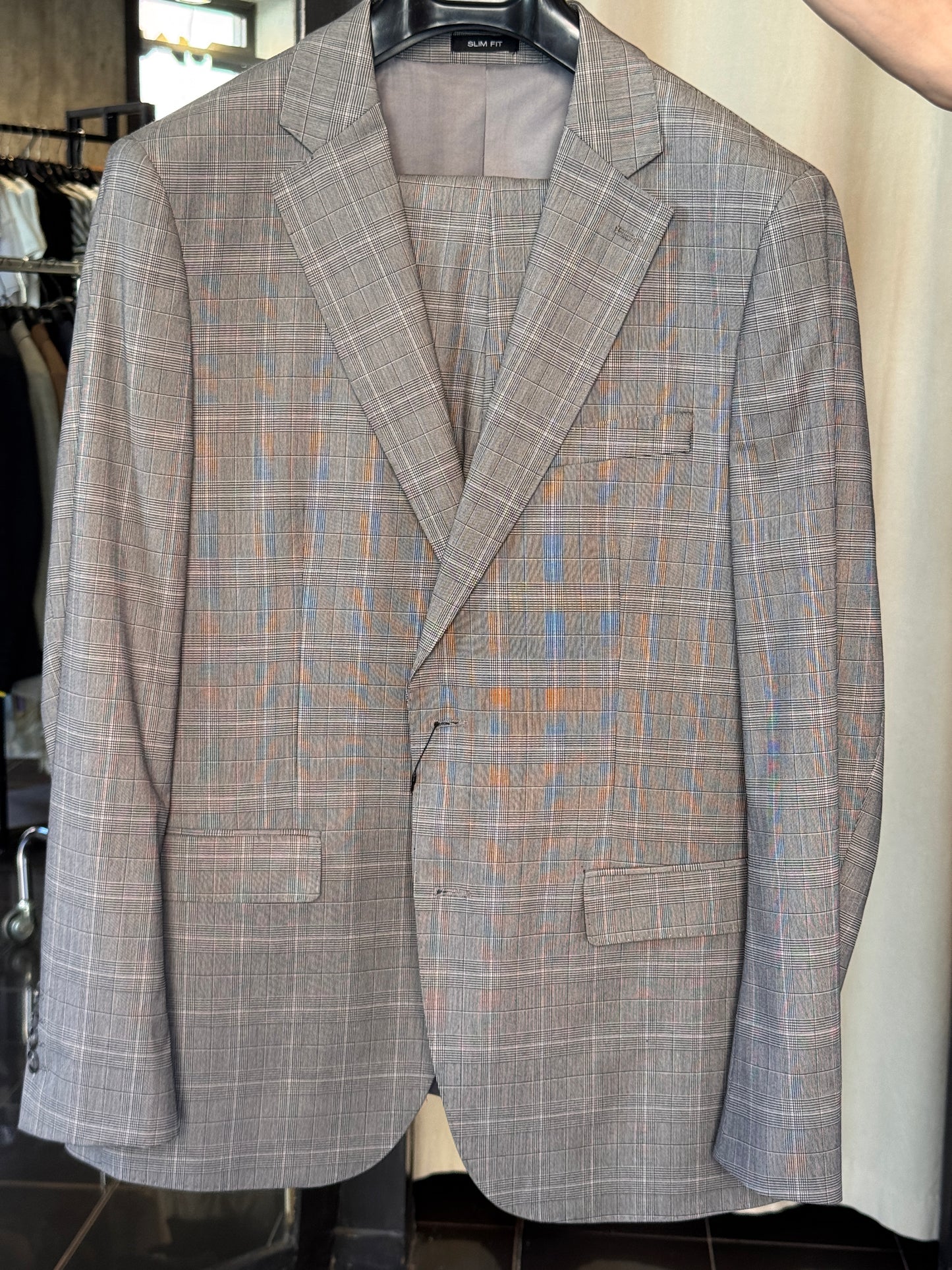 Abito grigio scozzese (Giacca + Pantalone) 2595