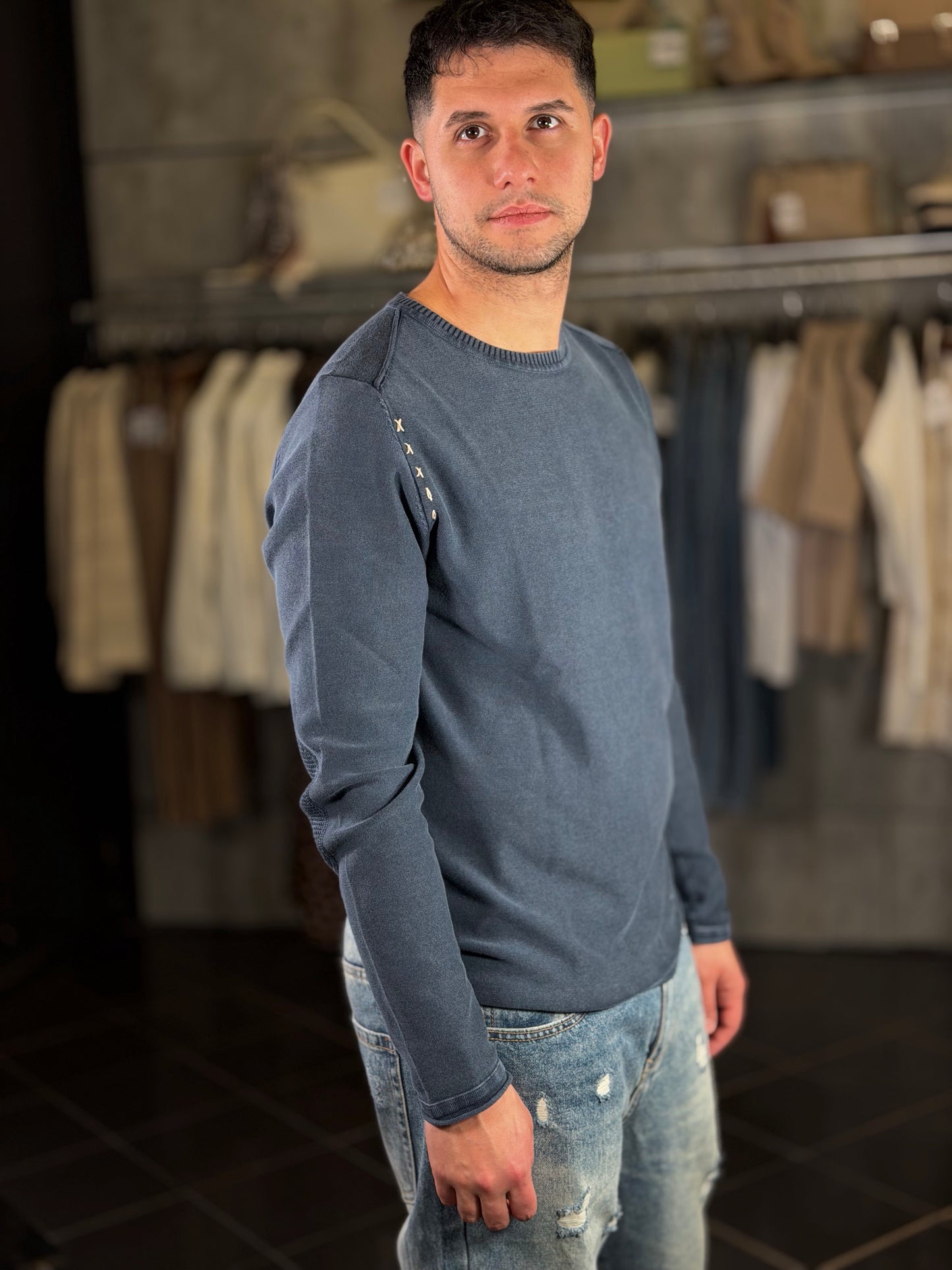 Maglioncino blu girocollo 2139