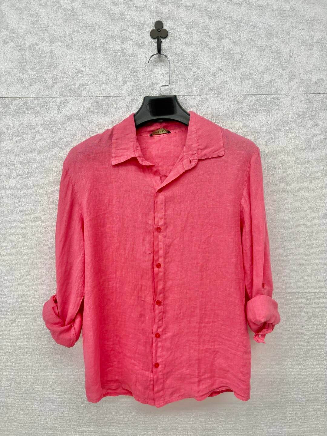 Camicia in lino rosa corallo 2454