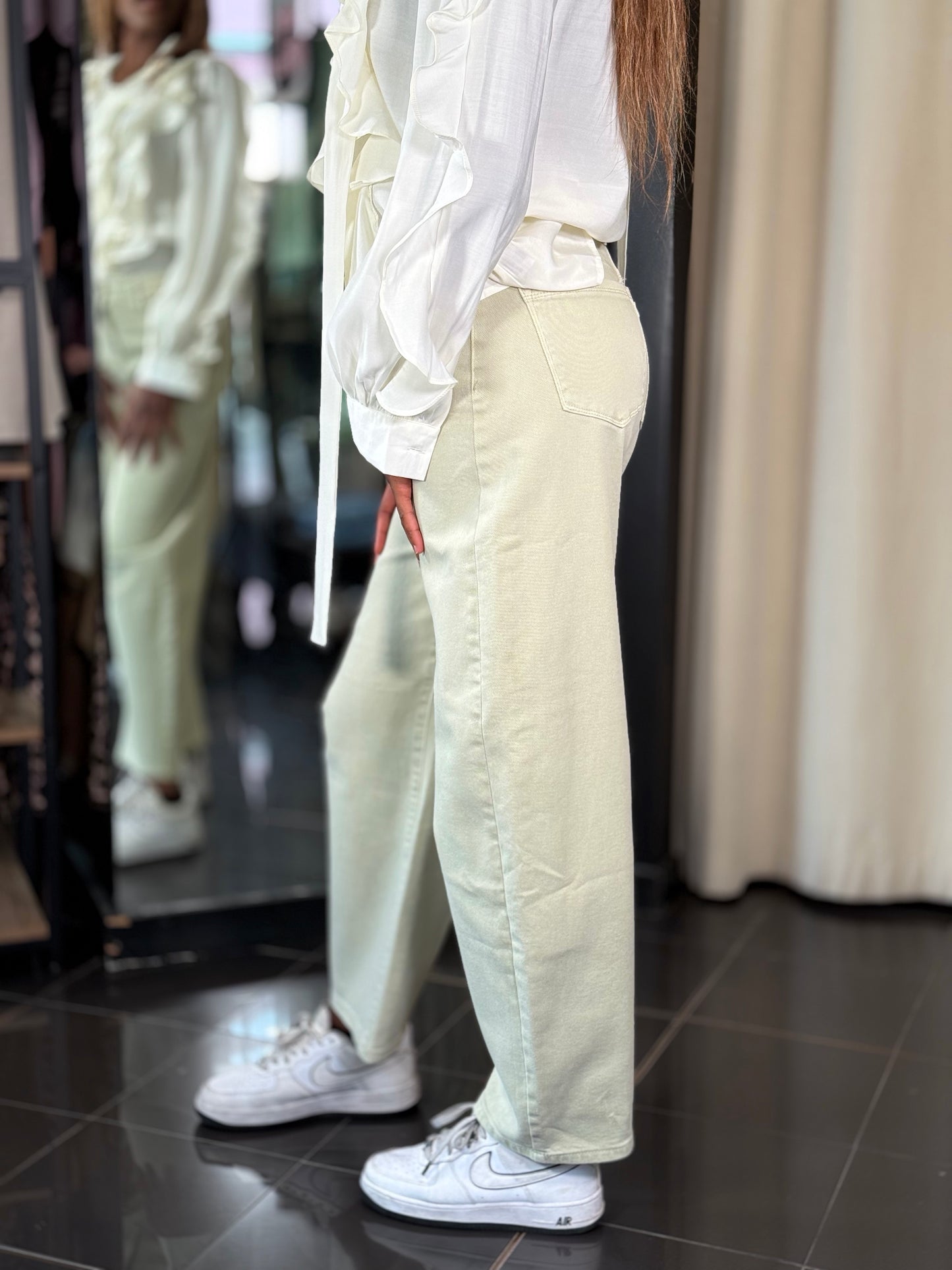 Jeans baloon verde salvia 367