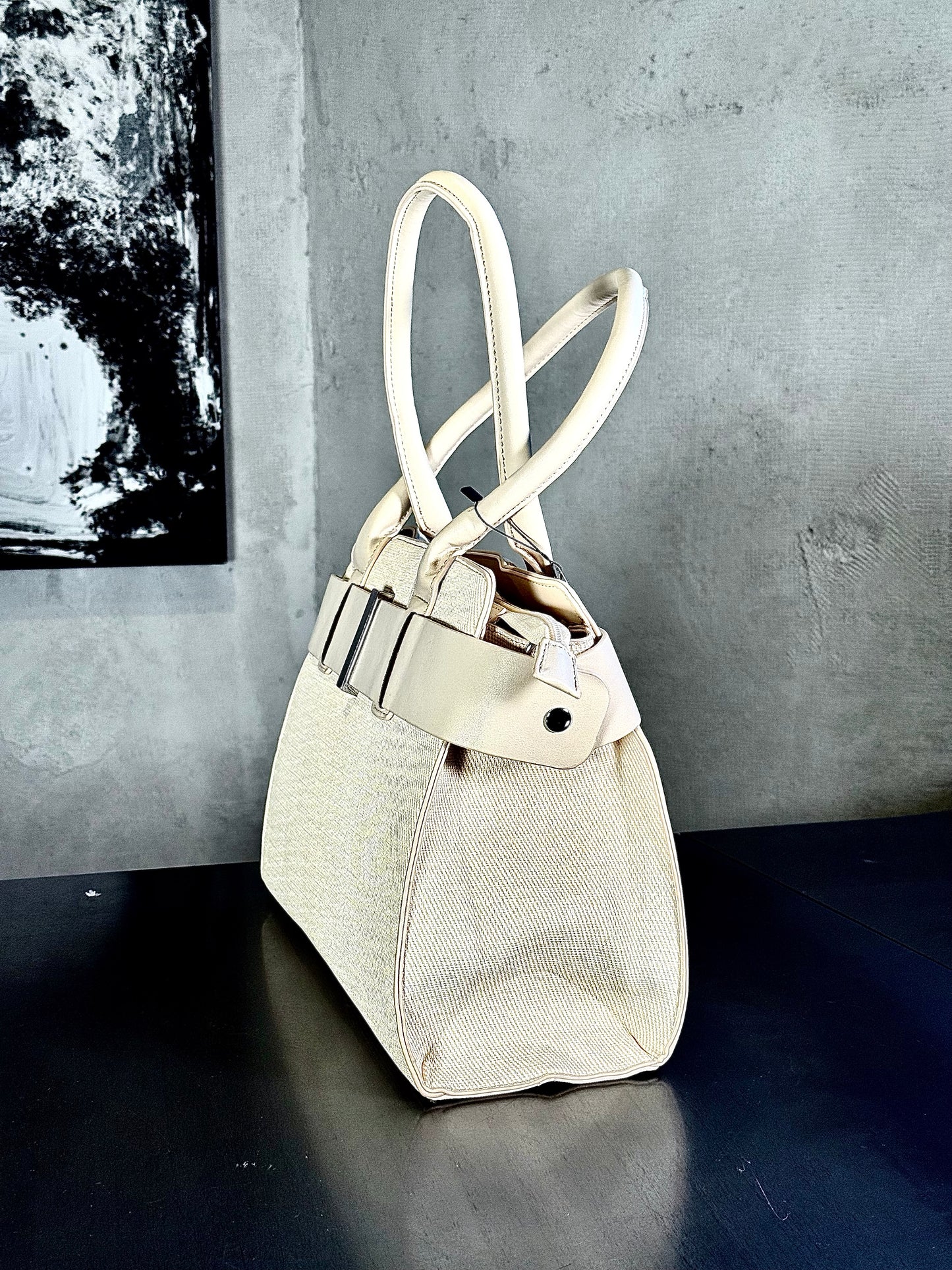 Maxi borsa panna con tracolla all’interno 333
