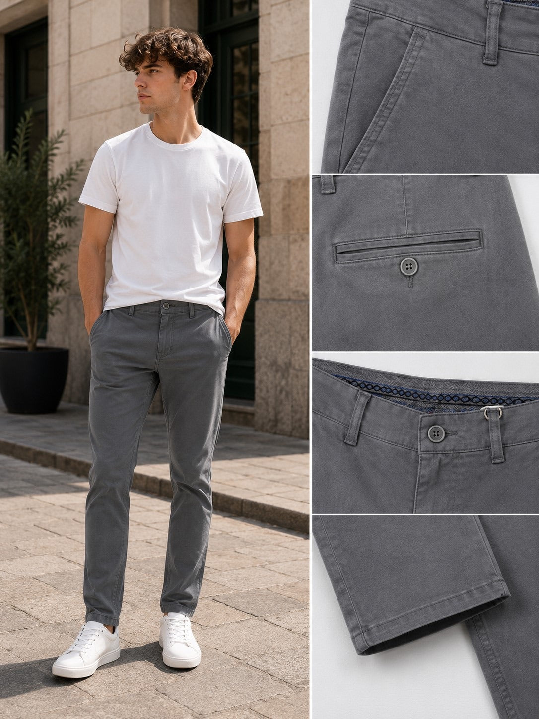Pantalone slim grigio