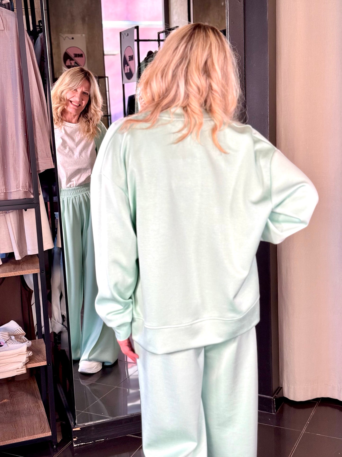 Felpa a cardigan verde menta in taglia unica 197