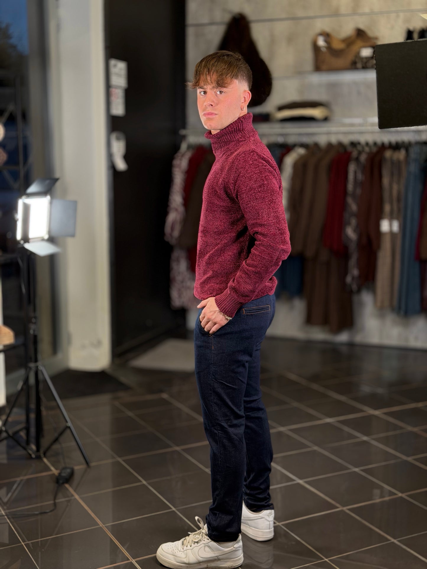 Jeans Slim blu con tasca alla francese 2480