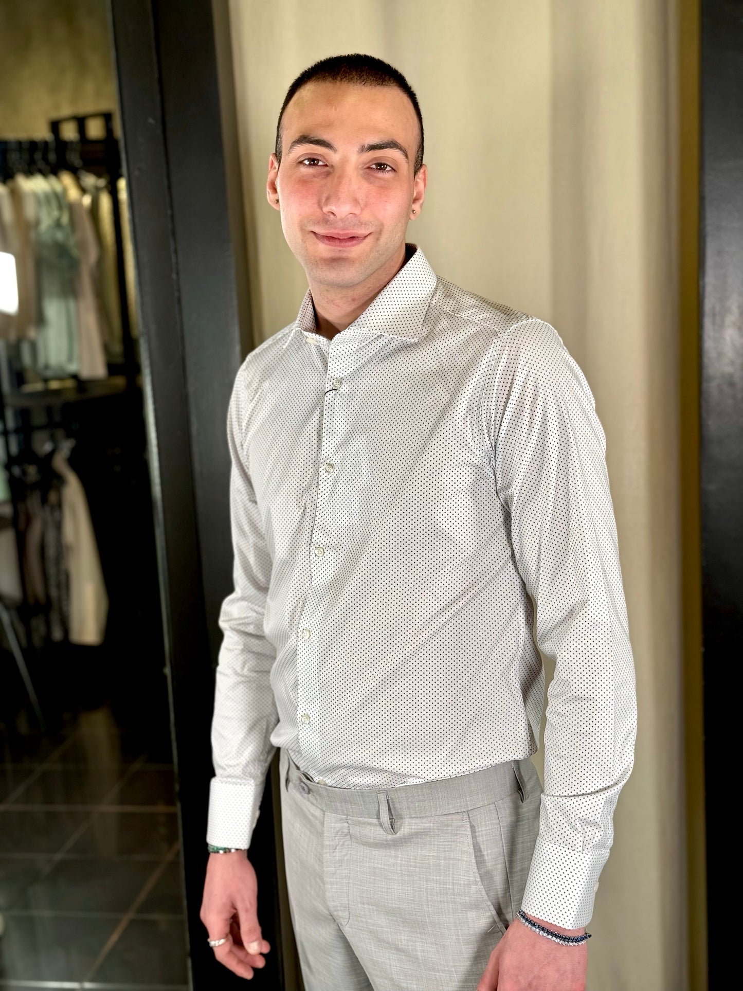 Camicia bianca a pois neri 167