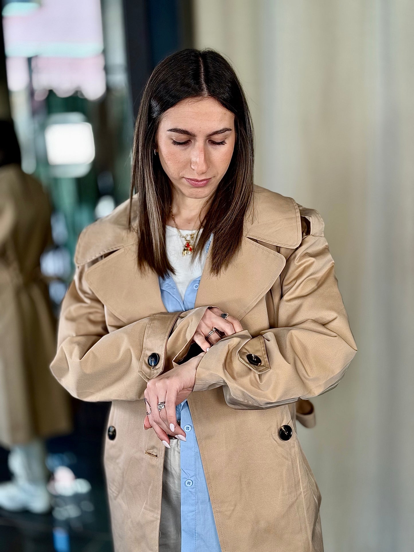 Trench beige in taglia unica 359