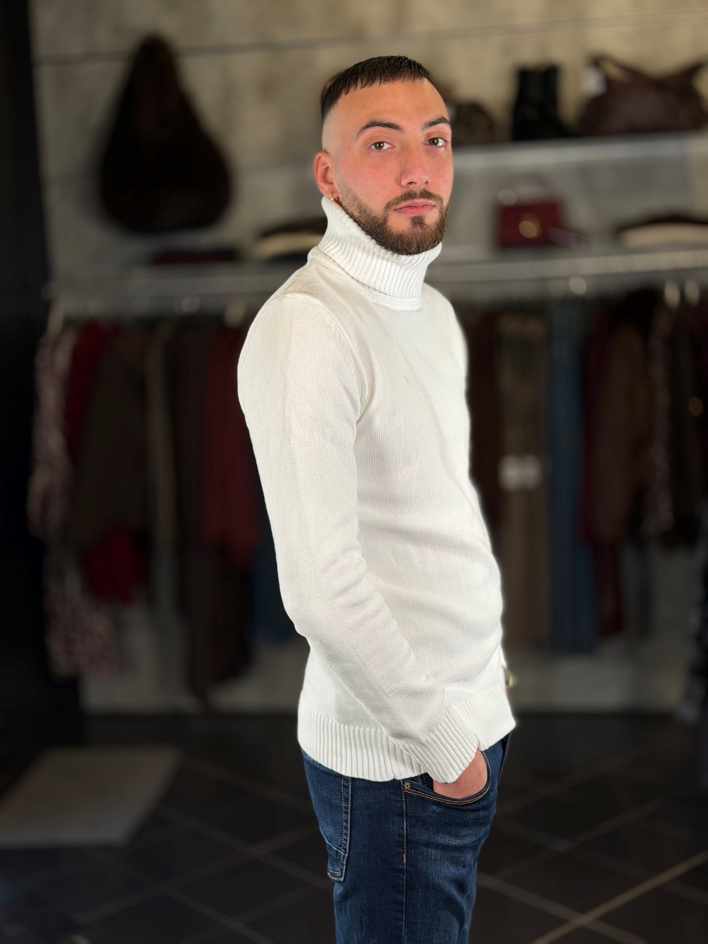 Dolcevita effetto ciniglia bianco 2500