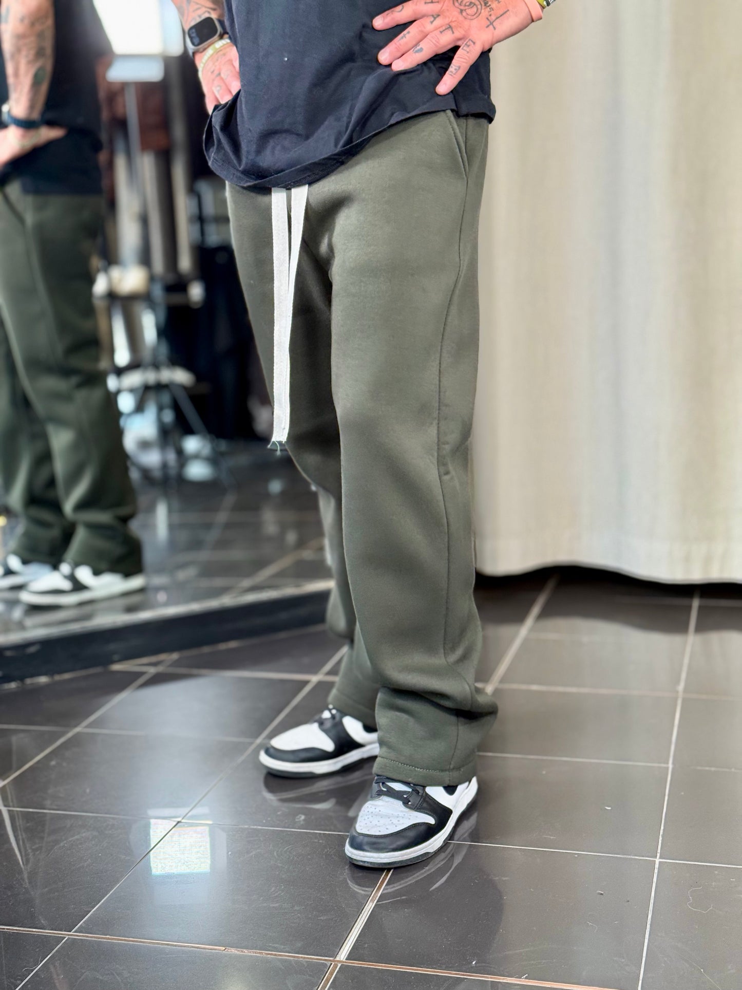 Completo tuta (felpa + pantalone) verde militare 2312