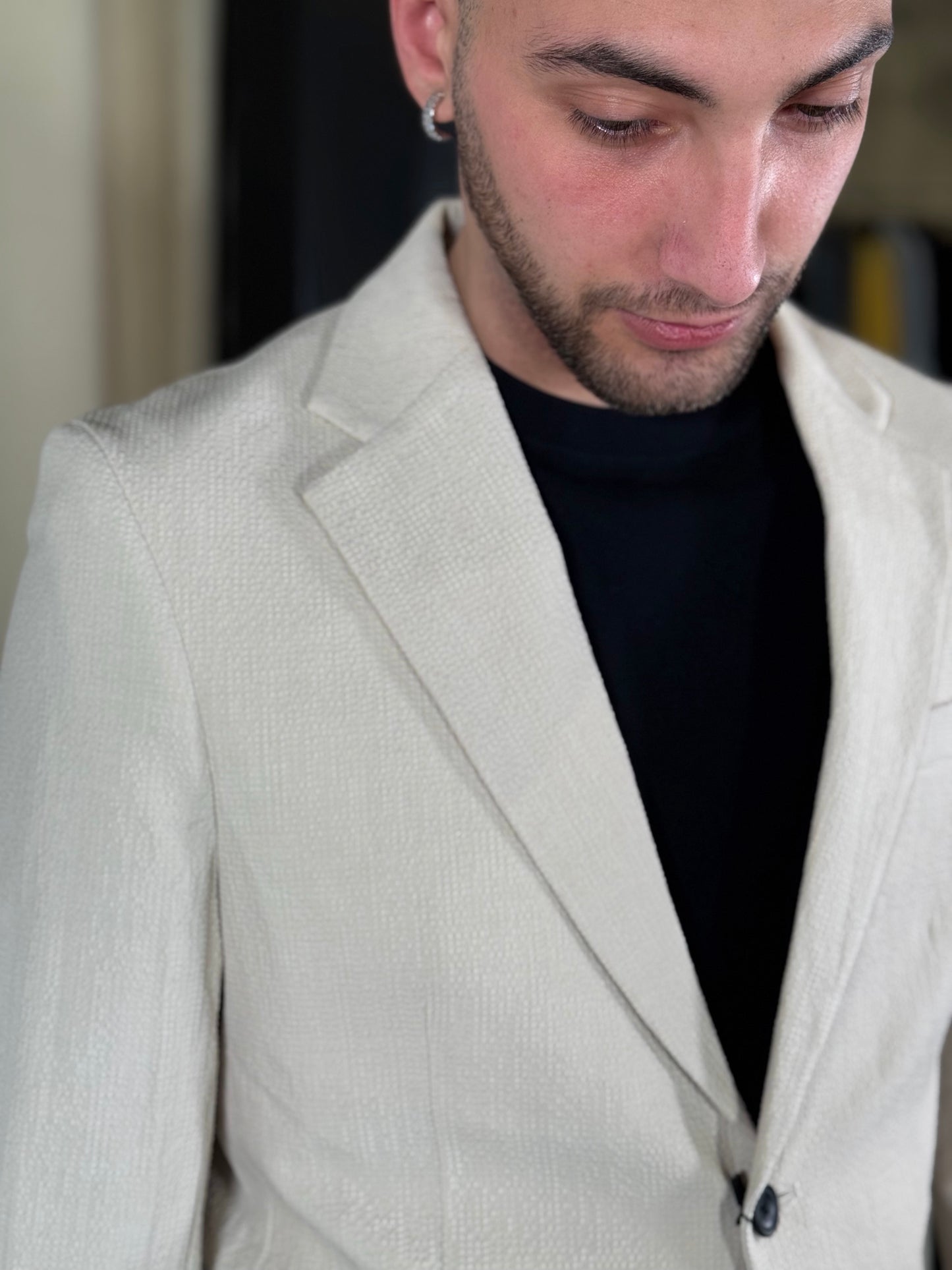 Giacca monopetto beige 390
