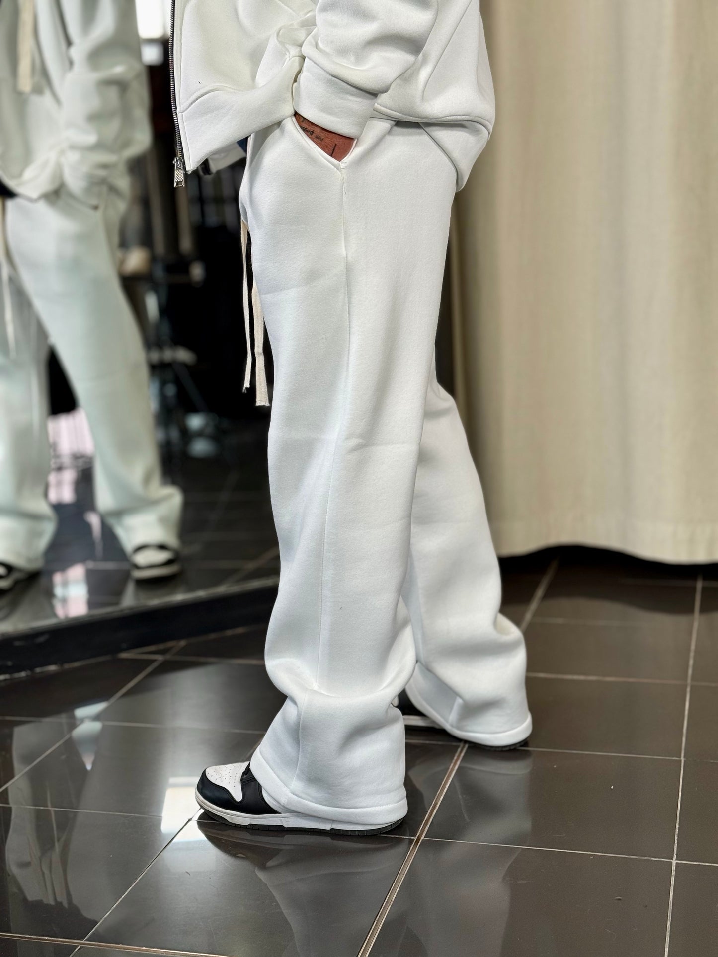 Completo tuta (felpa + pantalone) bianco 2307