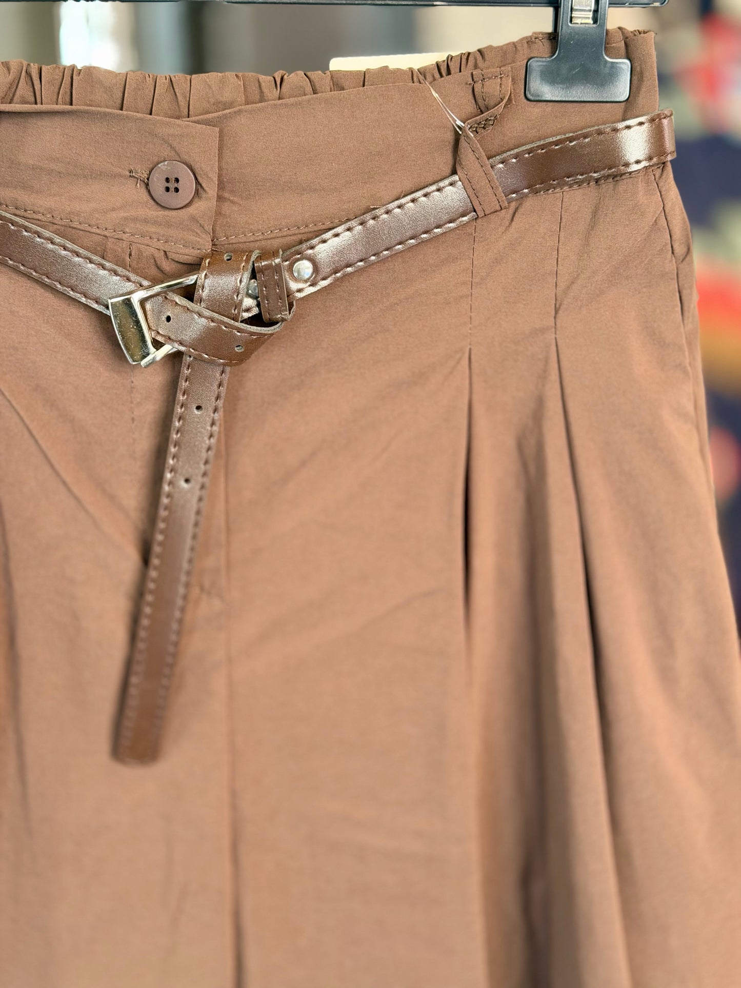 Bermuda marrone con cintura in taglia unica 2413