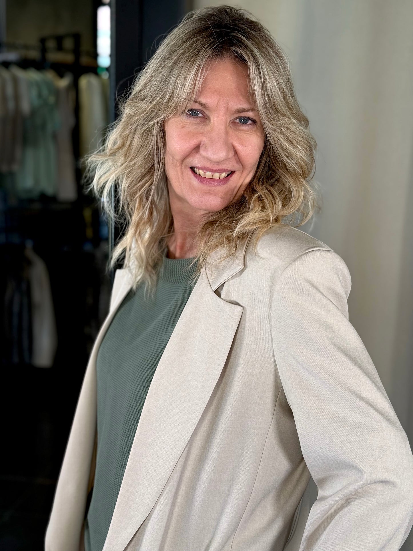 Blazer oversize beige in taglia unica 221