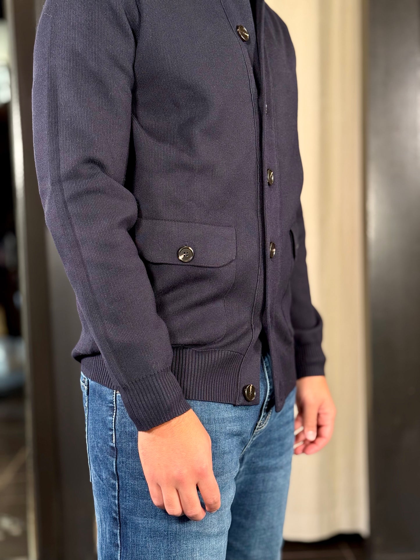 Cardigan con bottoni blu 2342