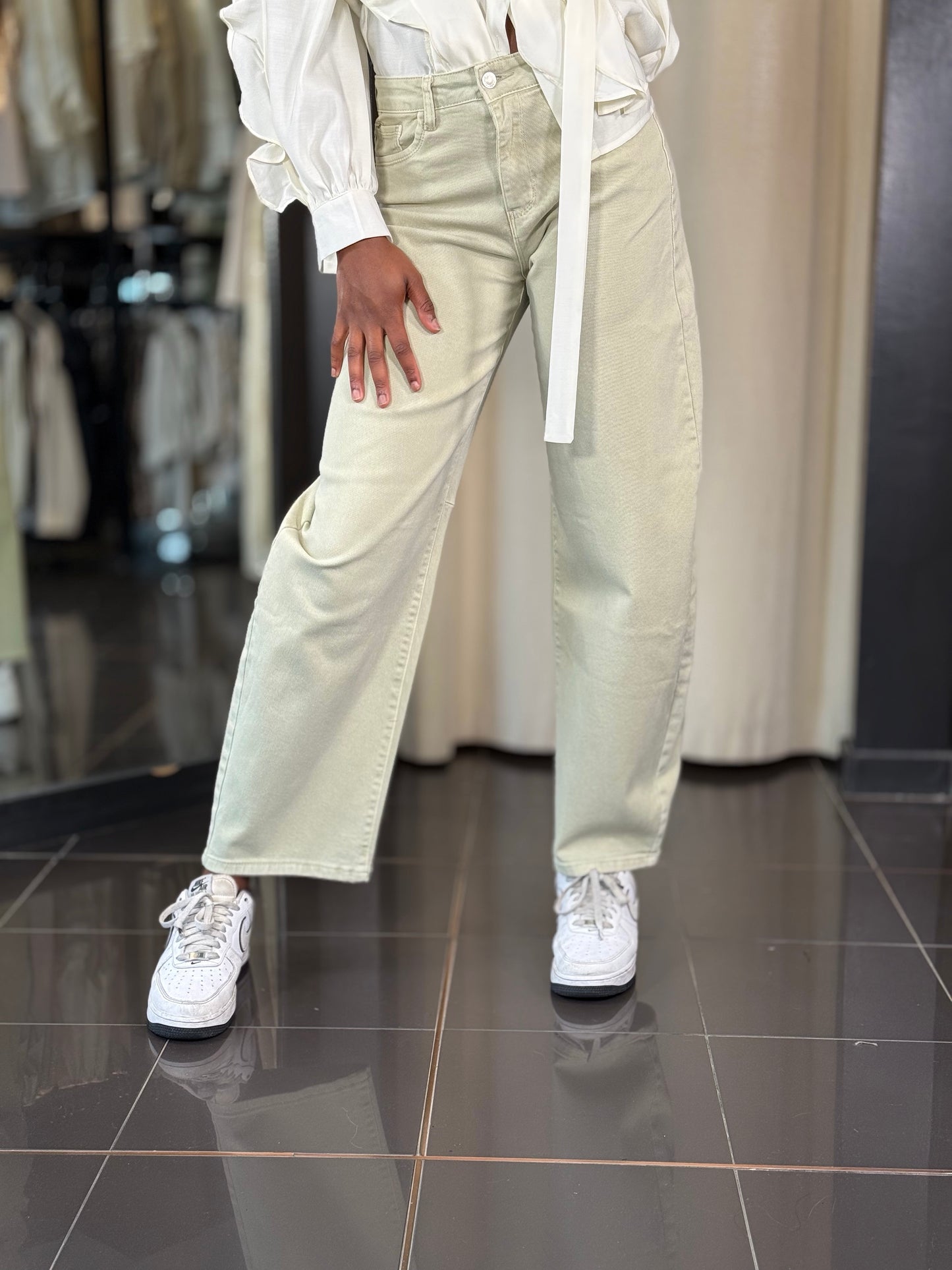 Jeans baloon verde salvia 367