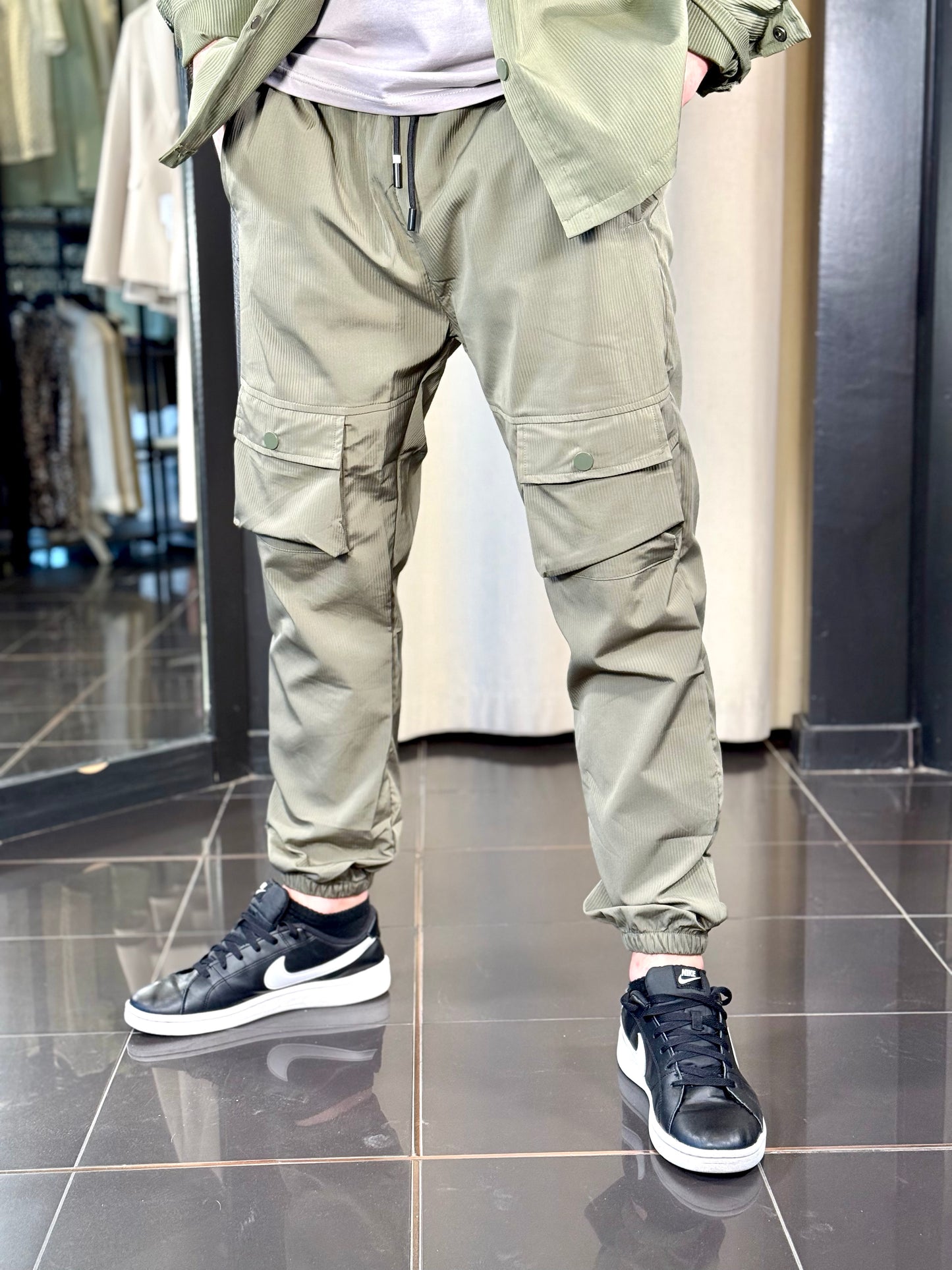 Completo verde militare(camicia + pantalone) 091
