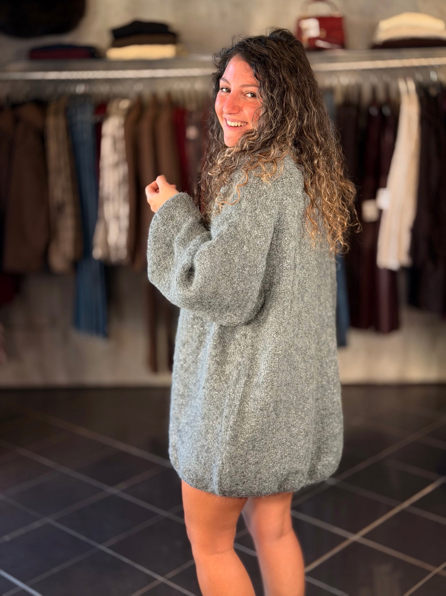 Cardigan grigio in taglia unica 2460