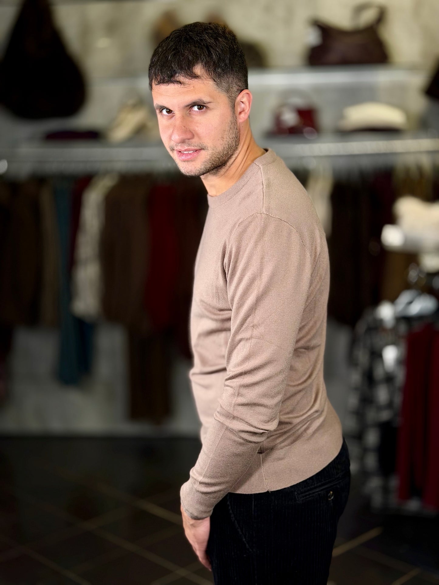 Maglioncino girocollo baisco khaki 2132