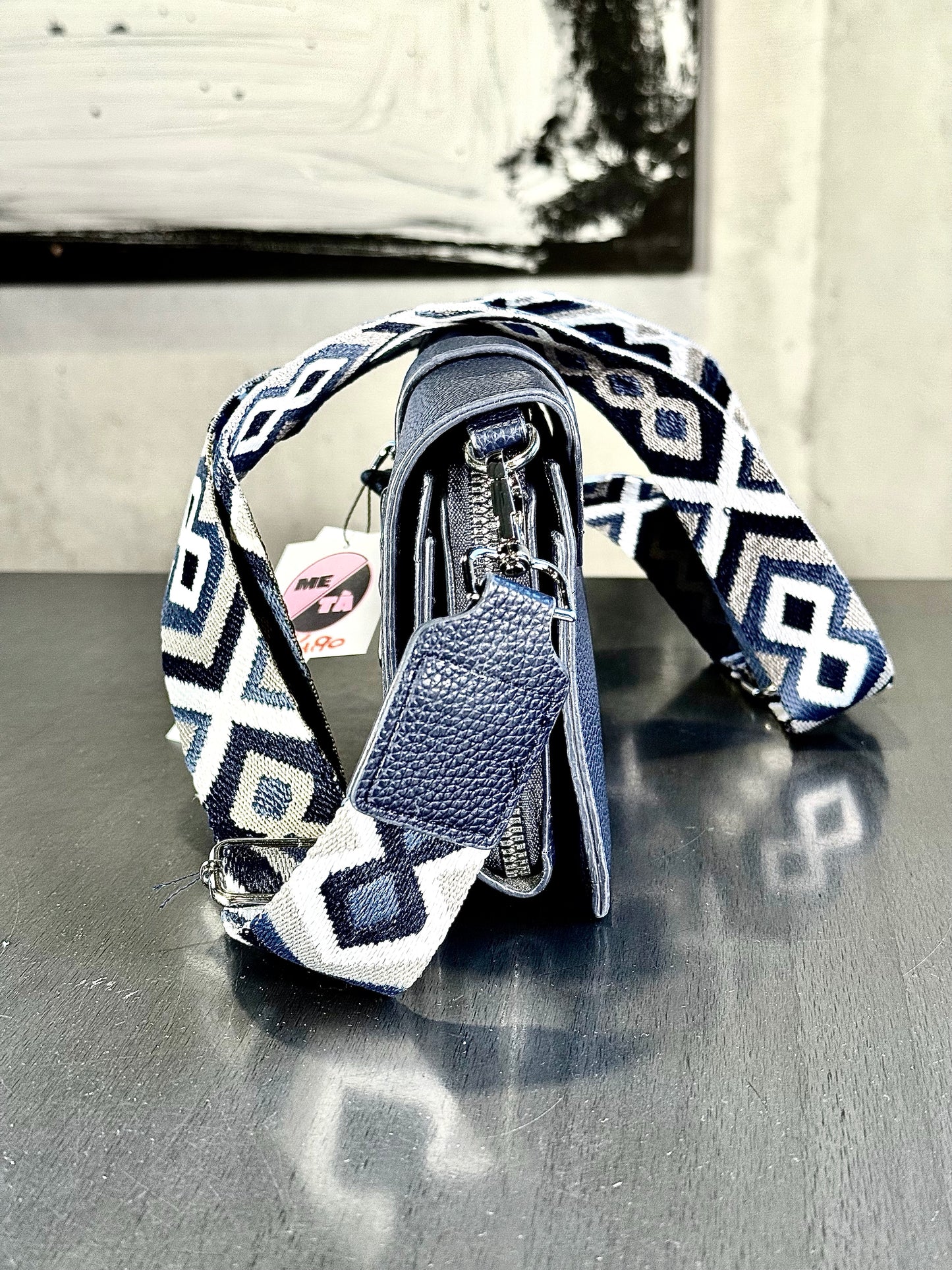 Mini bag a tracolla blu 342