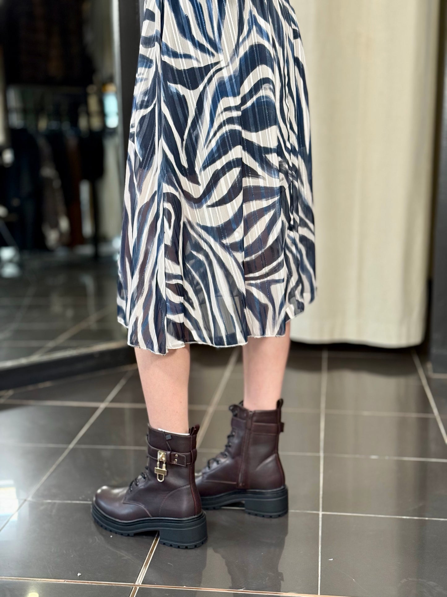 Abito midi con fusciacca blu e scollo a V in taglia unica 2219