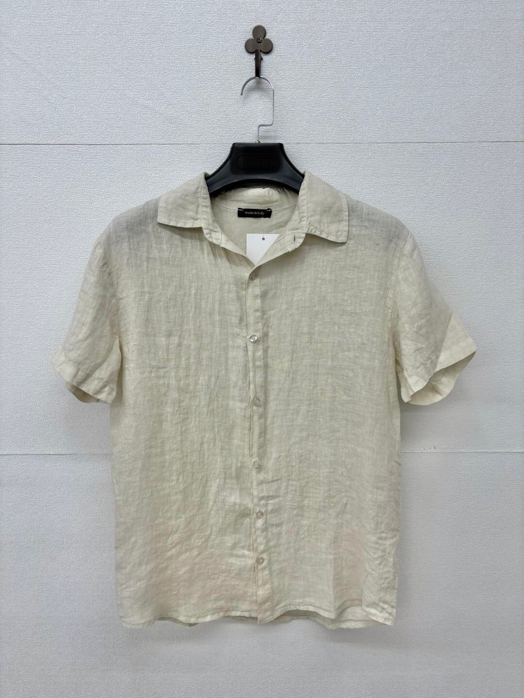Camicia in lino a maniche corte beige 2450