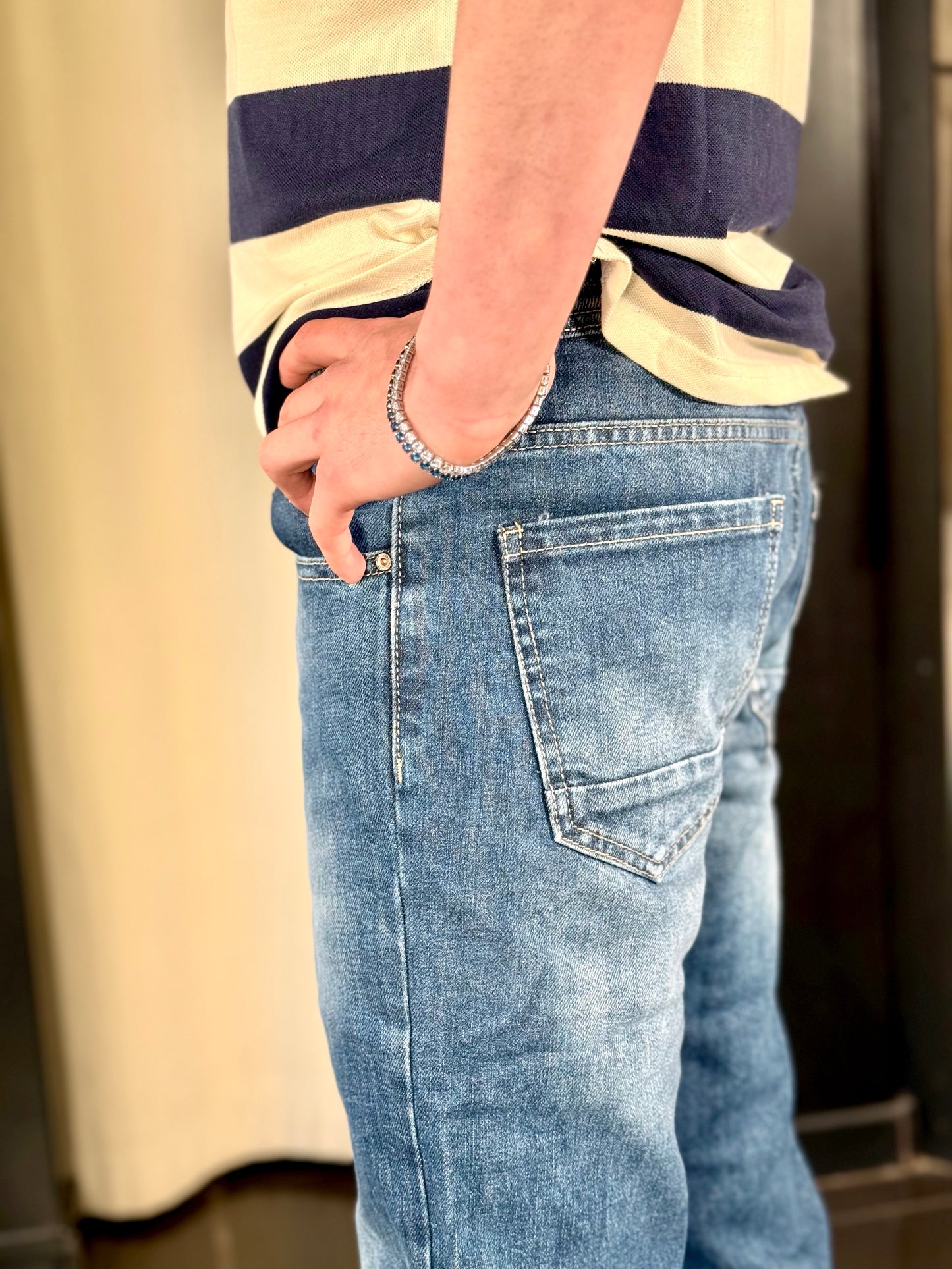 Jeans Slim blu slavato 100A