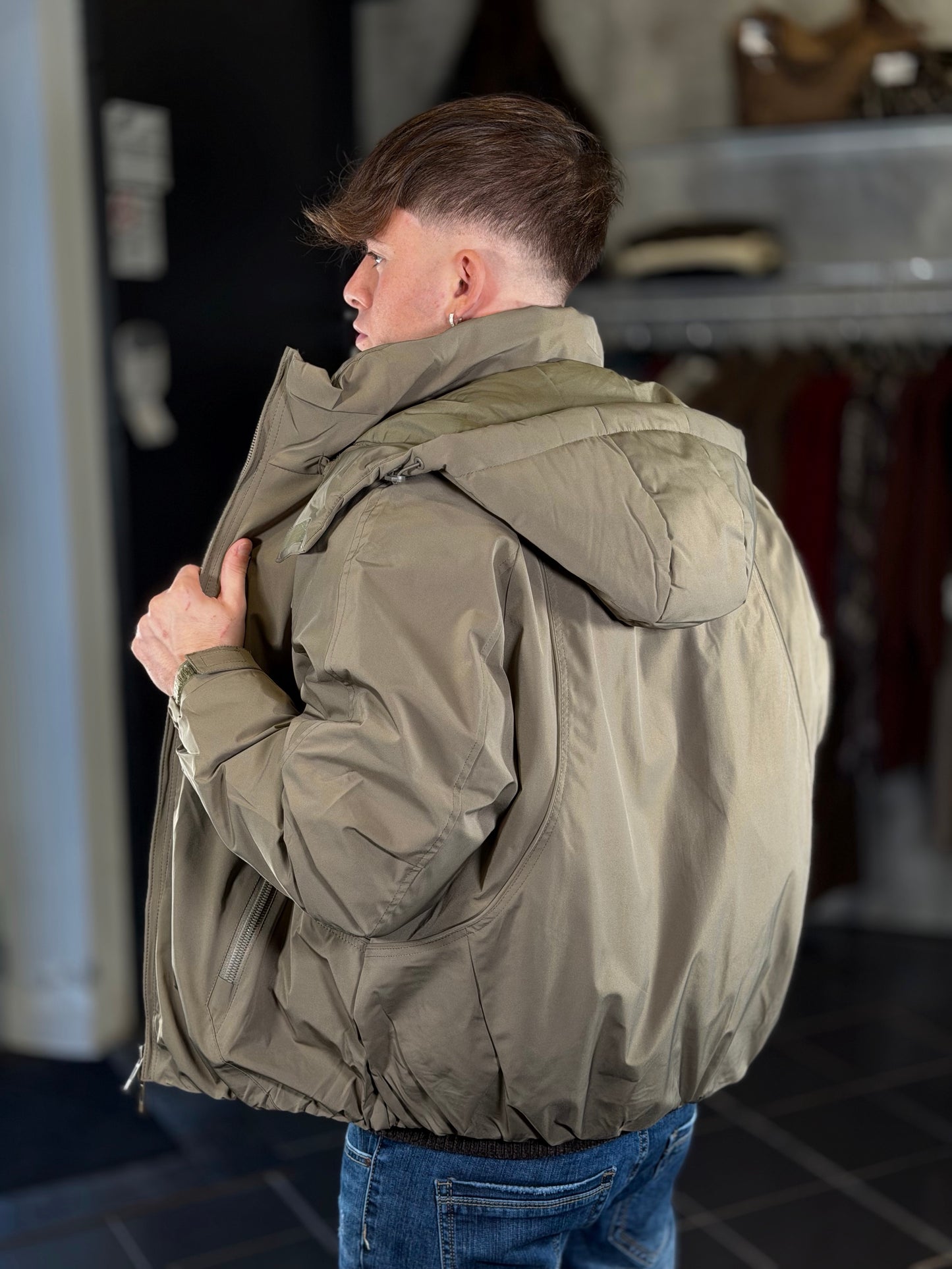 Piumino verde con cappuccio 2498