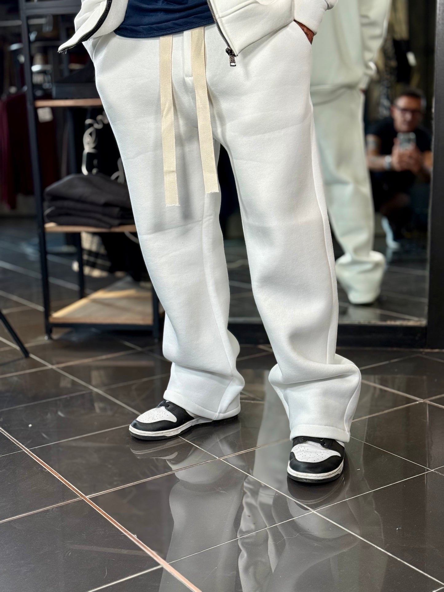 Completo tuta (felpa + pantalone) bianco 2307