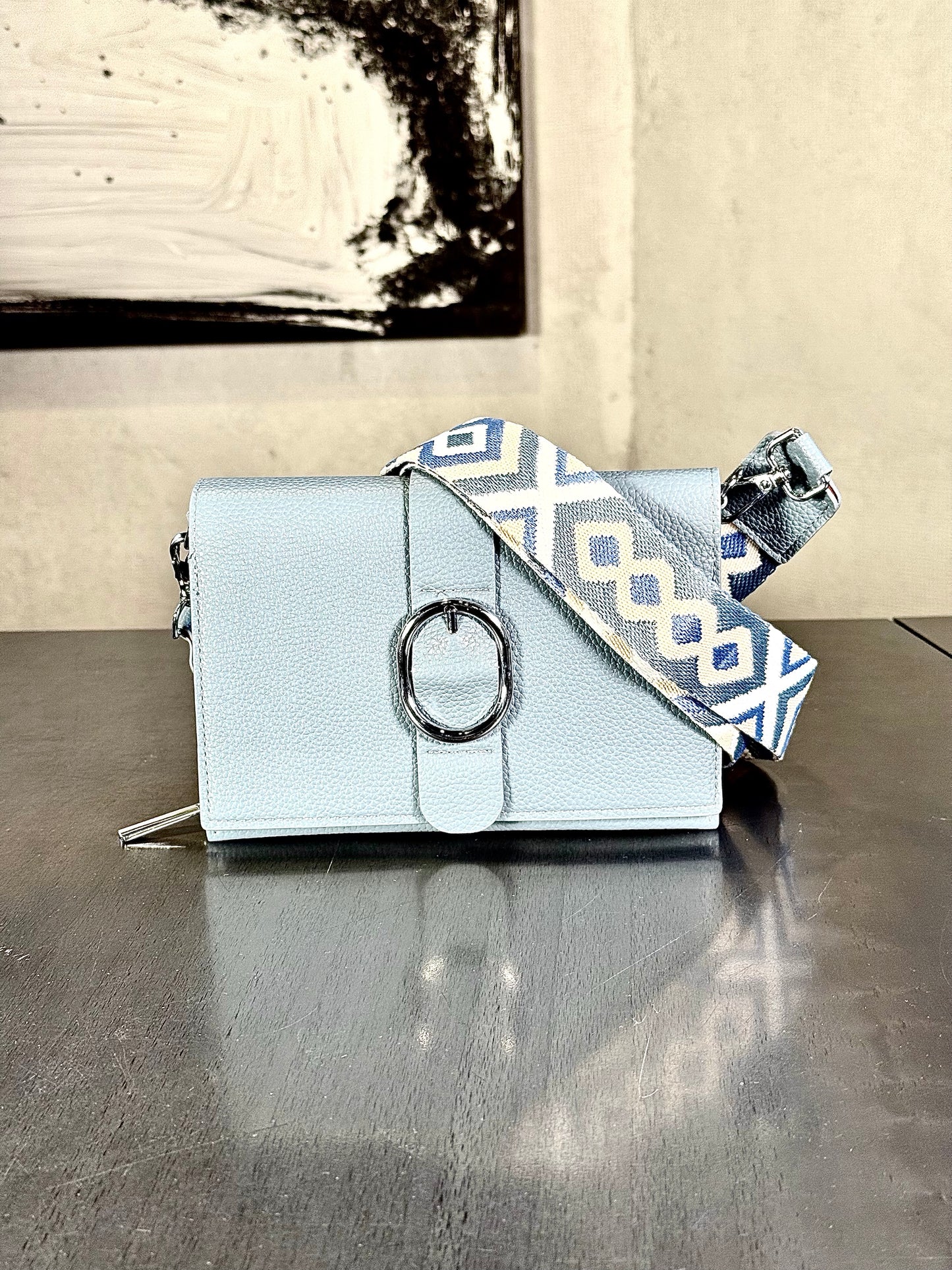 Mini bag a tracolla azzurra 344