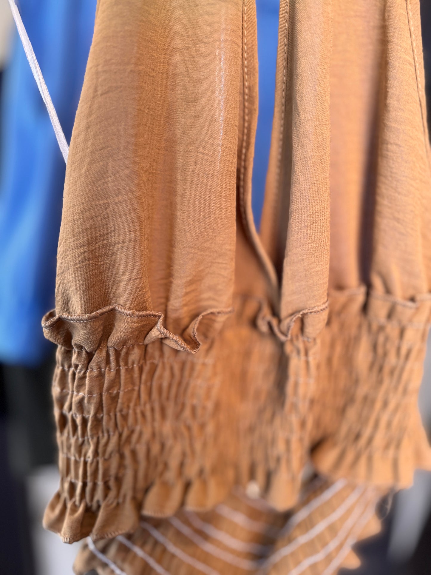 Top scollo all’americana marrone in taglia unica 2646