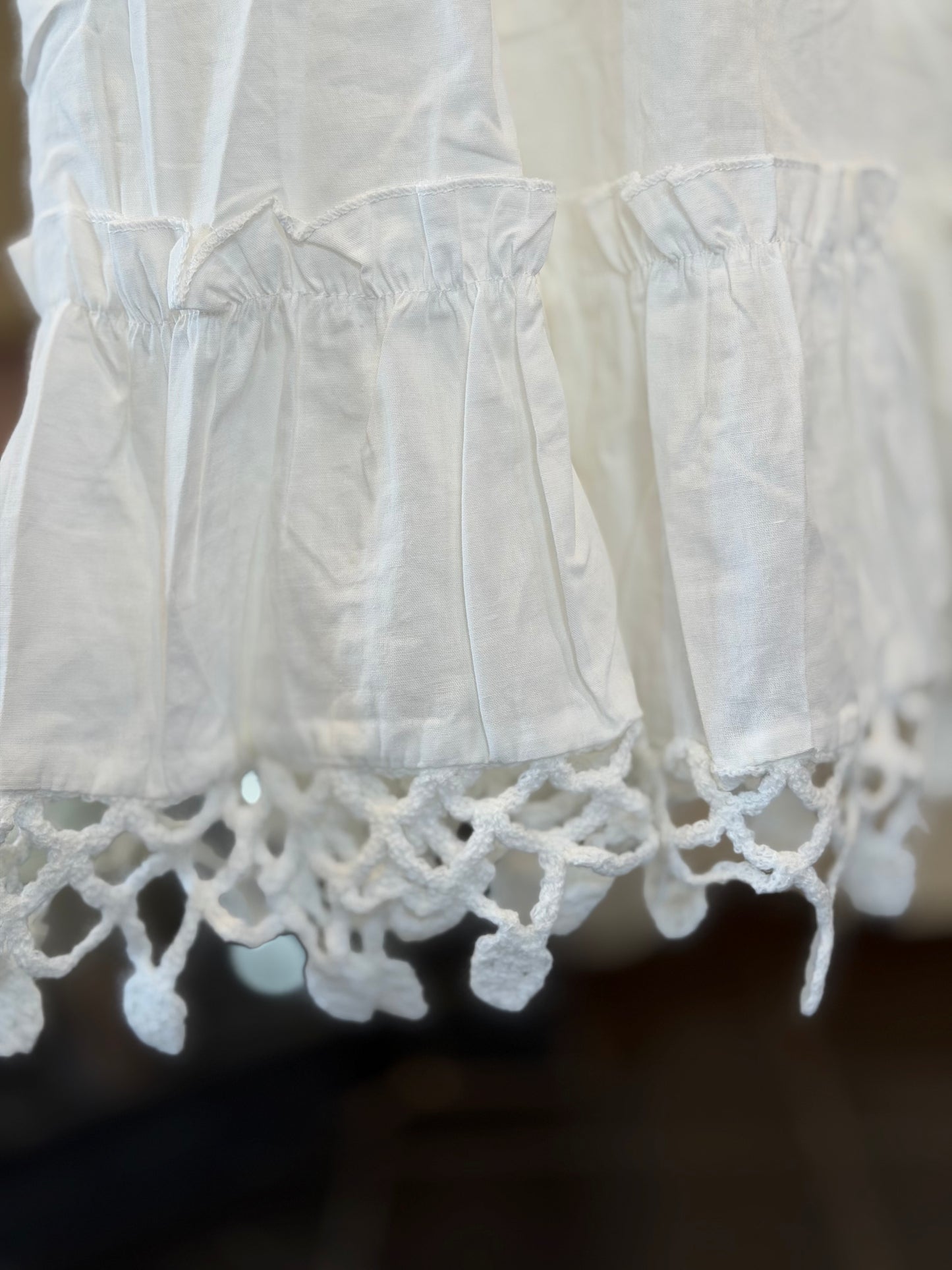 Abito midi bianco crochet in taglia unica 2824