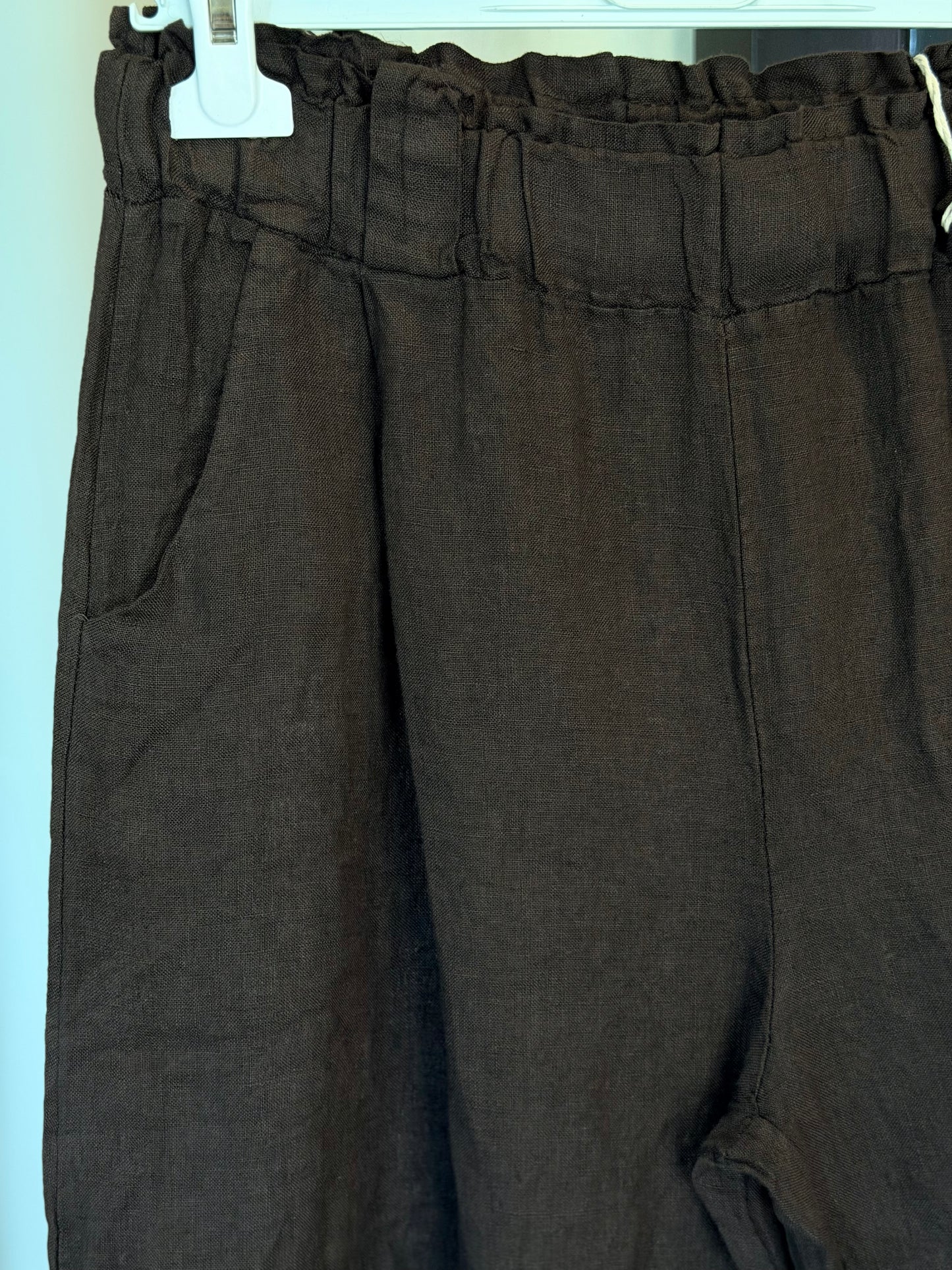 Pantalone in lino marrone in taglia unica 2786