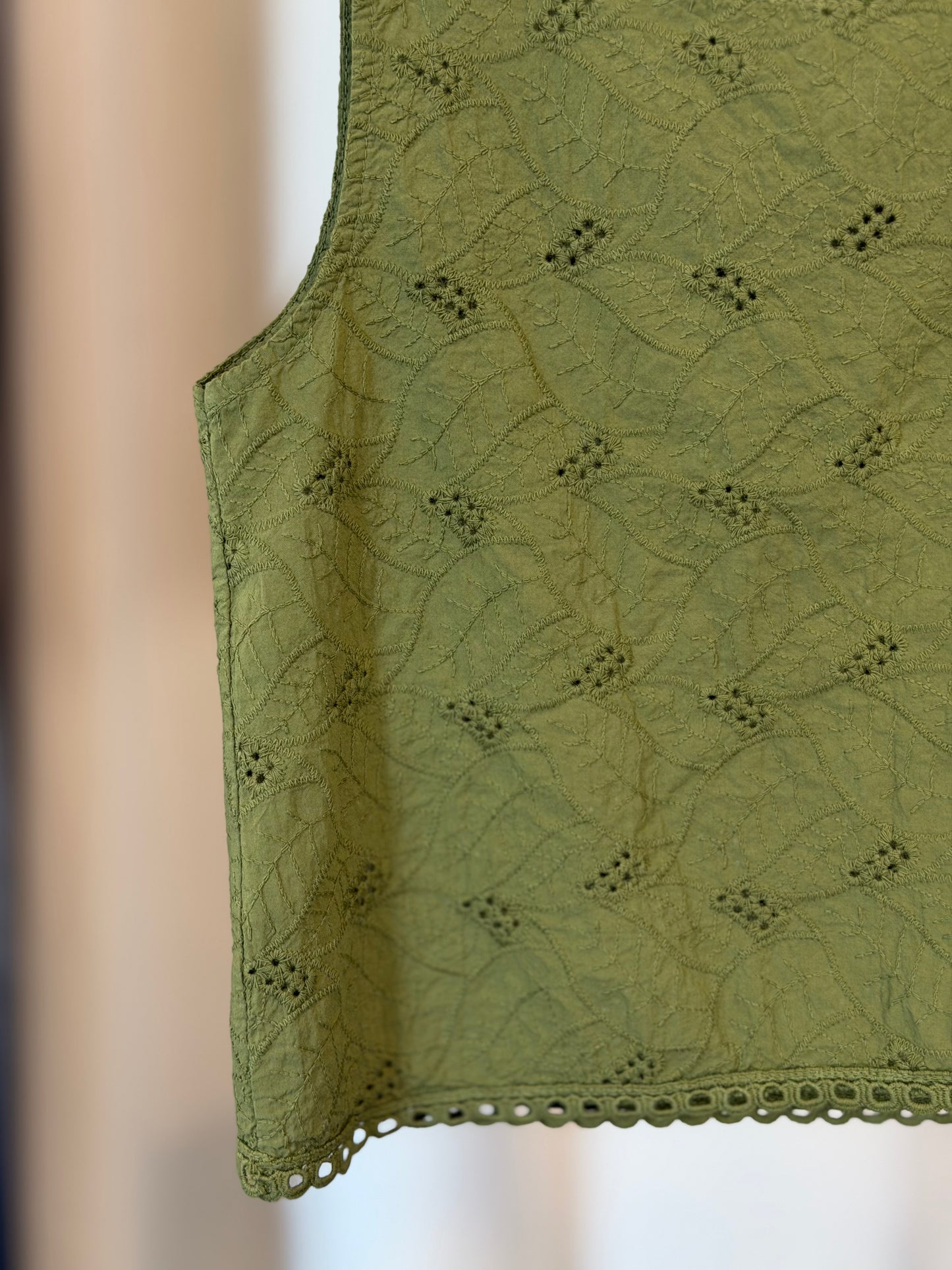 Top in sangallo verde in taglia unica 2789