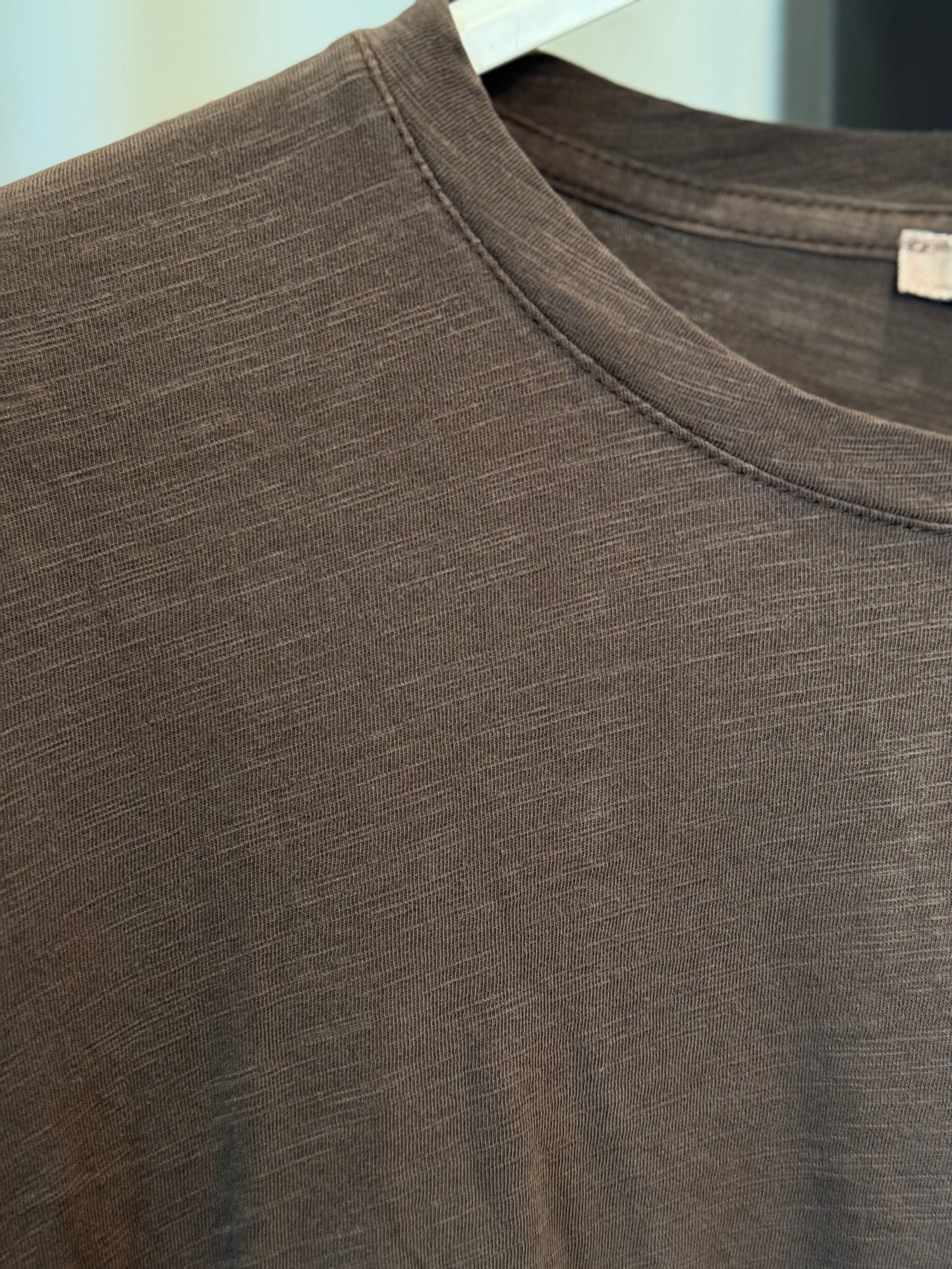 T-shirt marrone effetto cotone fiammato 2982