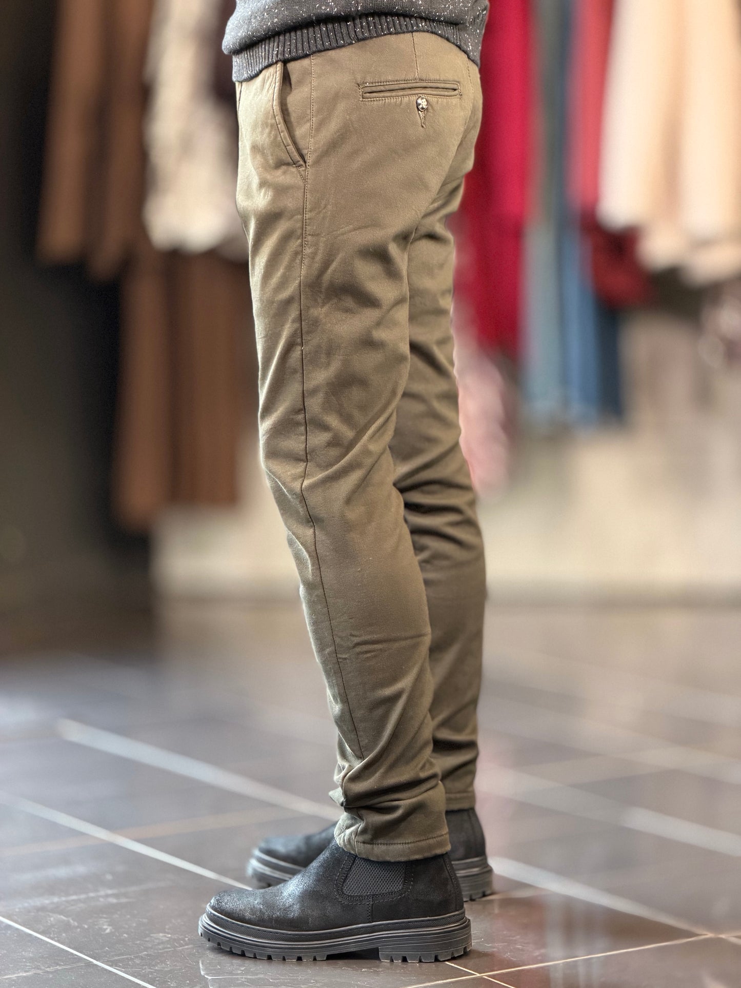 Pantalone verde Slim 2573